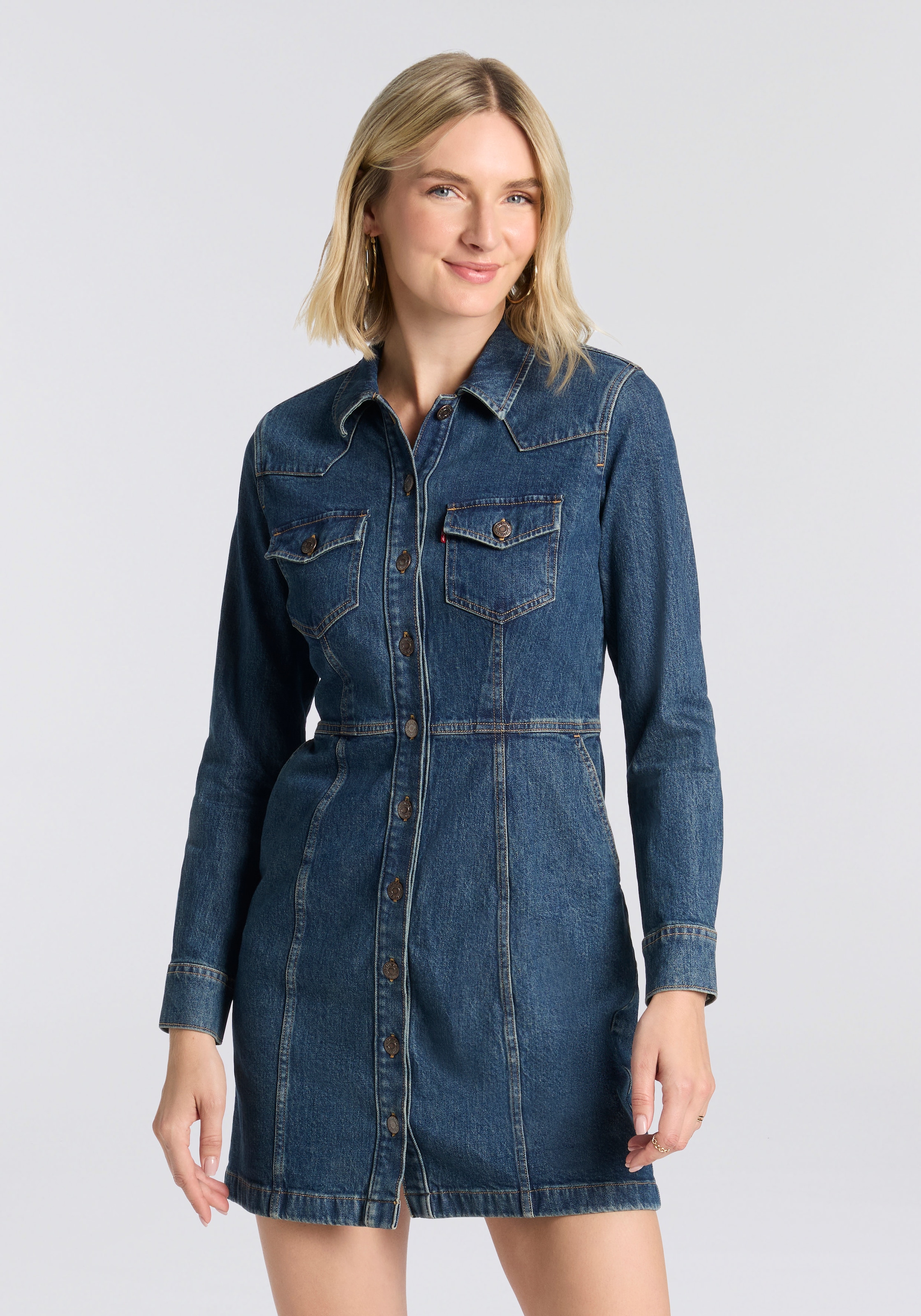 Levi's® Jeanskleid »FLYNN WESTERN COR« Brusttaschen Eingrifftaschen Western-Style