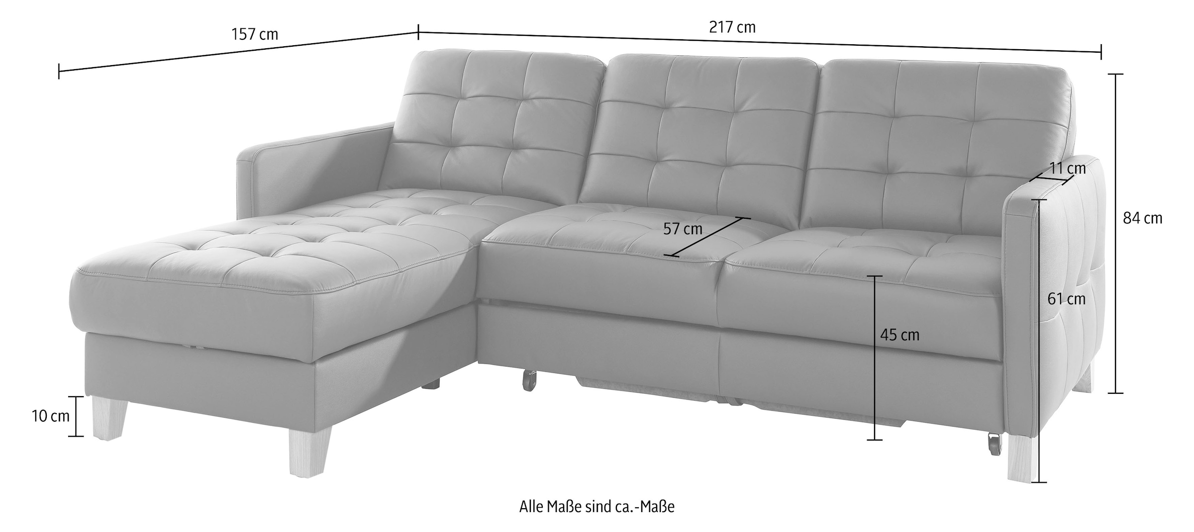 exxpo - sofa fashion Ecksofa »Elio, kompakt und komfortabel, bequem und zeitloses Design, L-Form«, wahlweise mit Bettfunktion