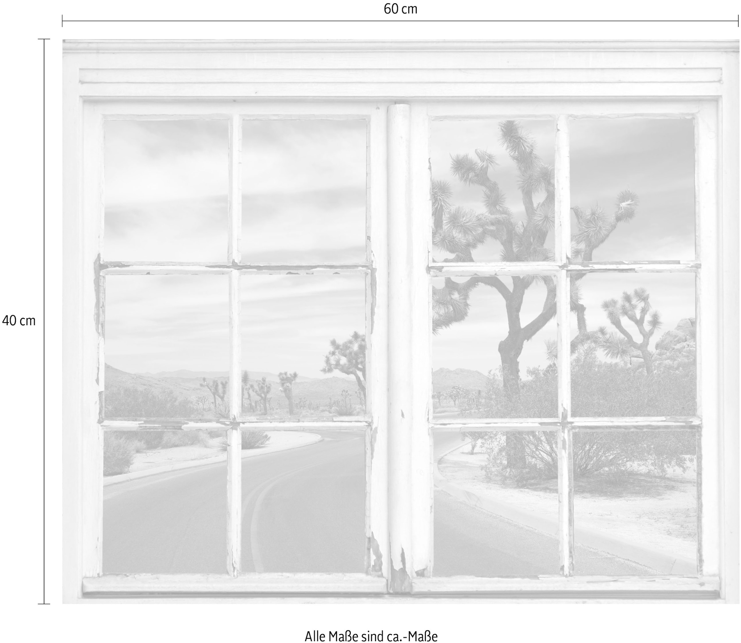 queence Wandsticker »Landstrasse«, Wandsticker, Wandbild, selbstklebend, 3D, Fenster
