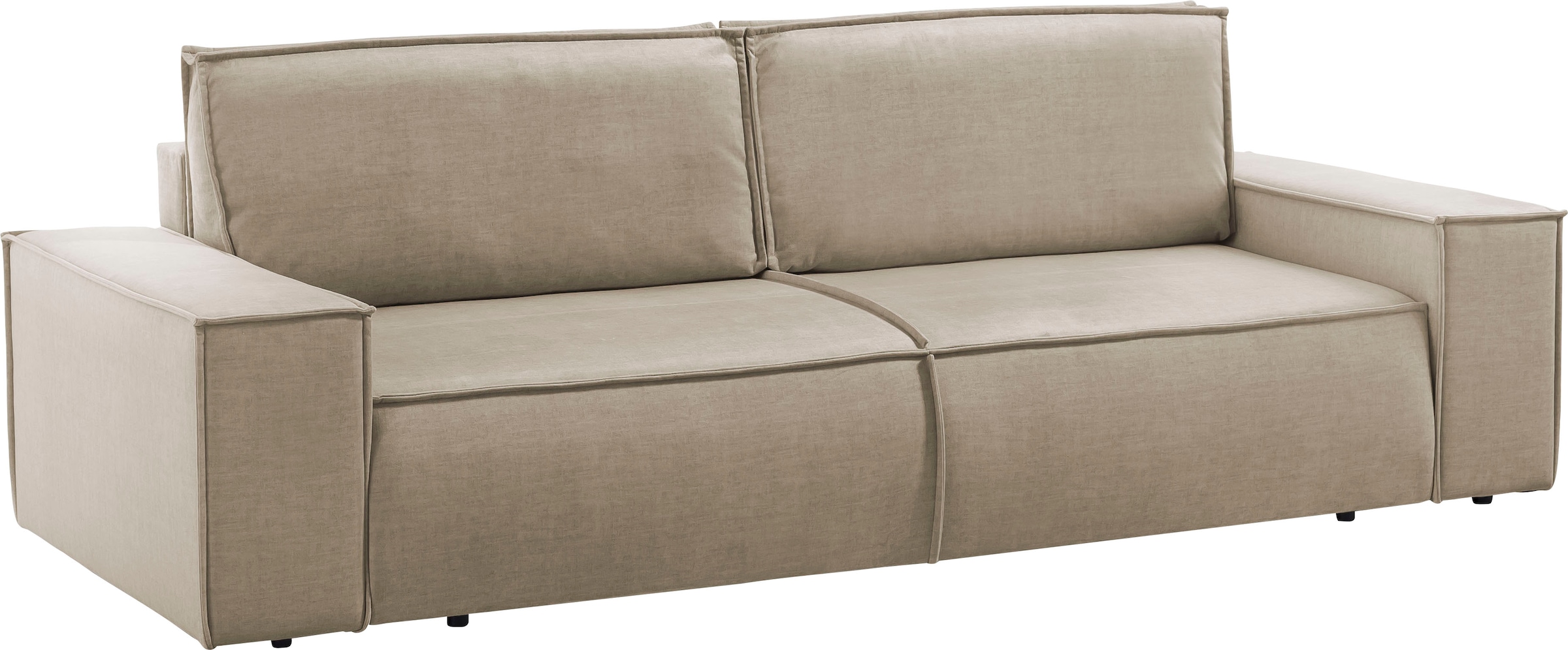 Home affaire 3-Sitzer »SHERWOOD Schlafsofa (257cm) Cord, Samtvelours, Vintage-Lederoptik«, Schlaffunktion mit Bettkasten (ca. 136/200cm)