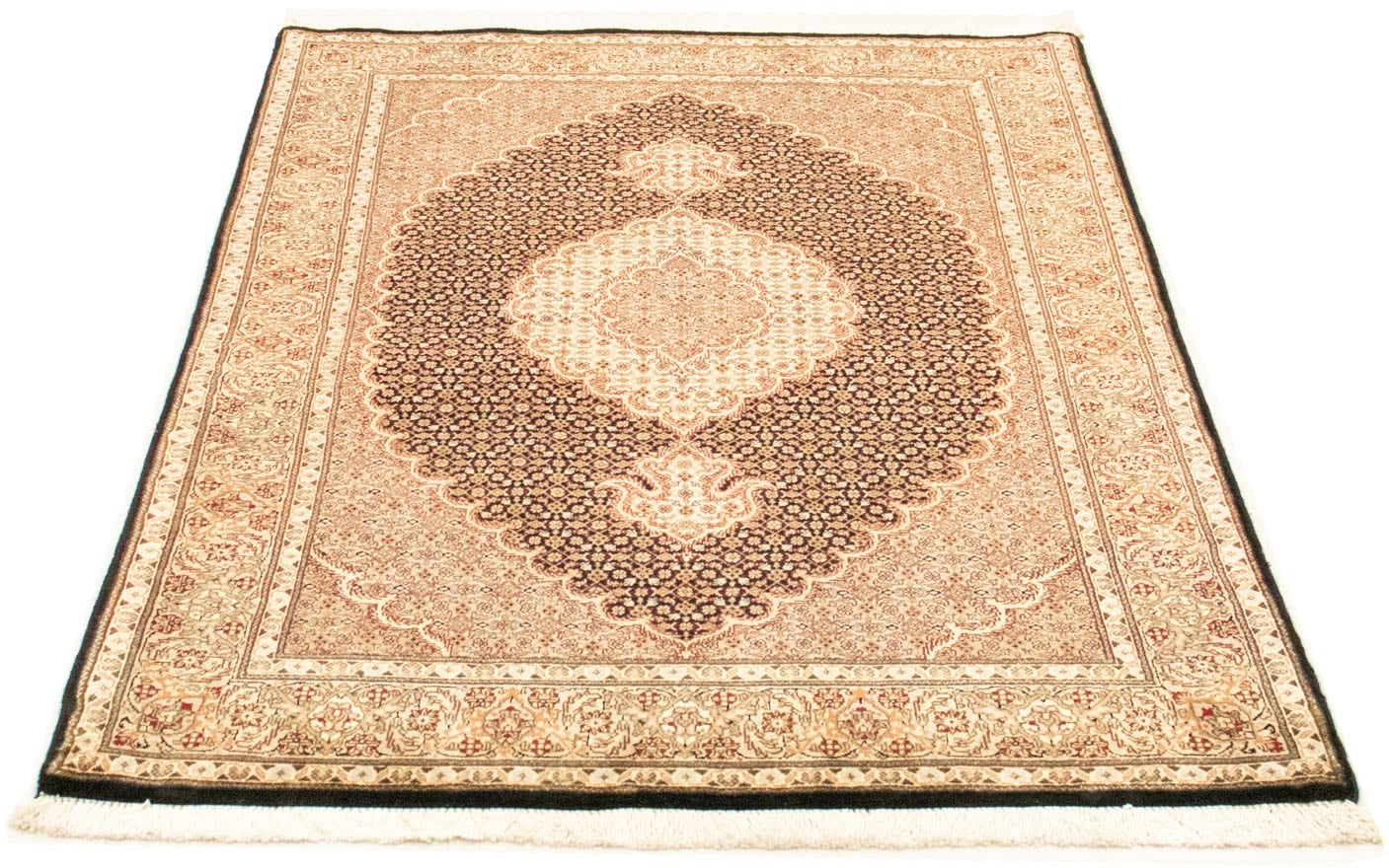 morgenland Teppich »Täbriz 50 Raj Teppich handgeknüpft schwarz«, rechteckig, handgeknüpft