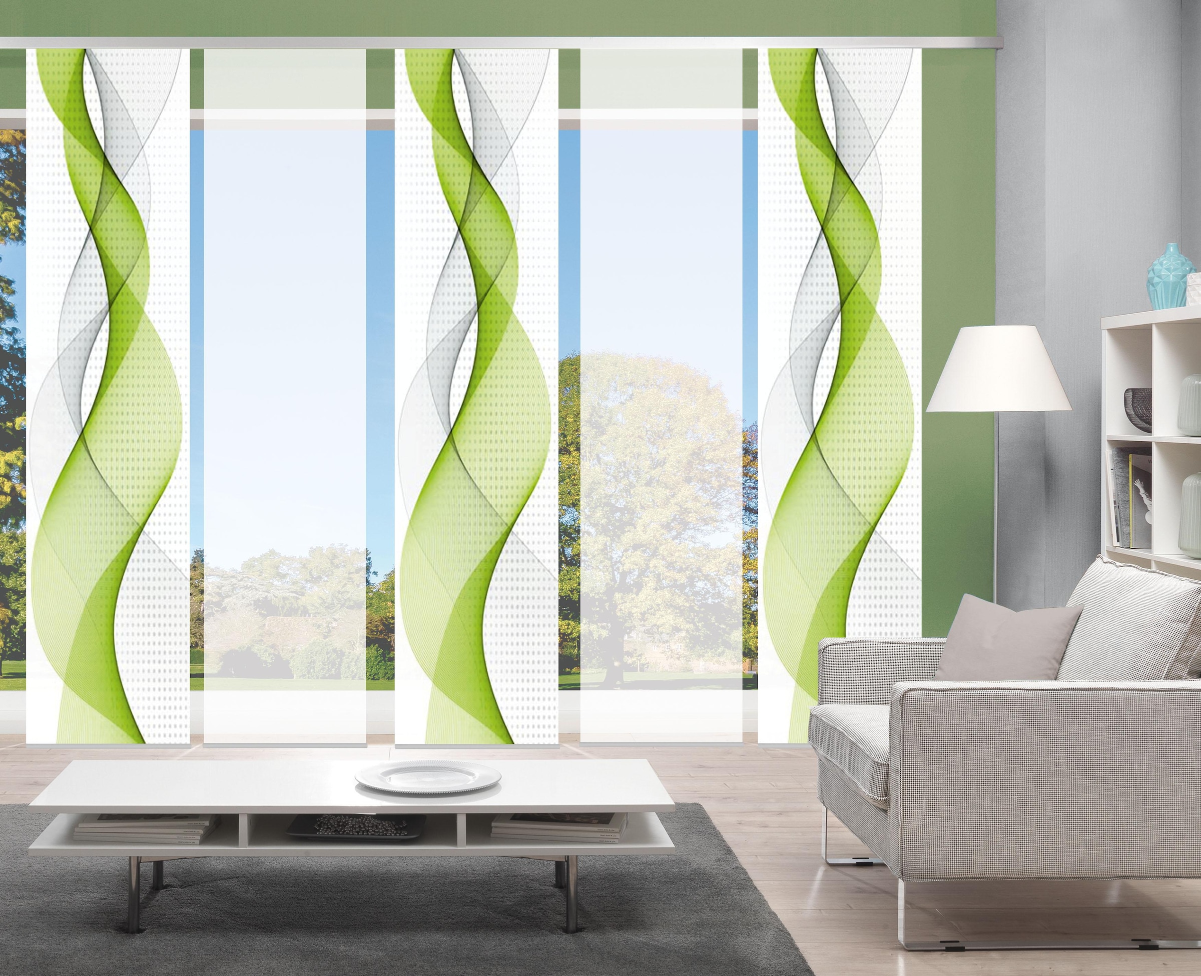 HOME WOHNIDEEN Schiebegardine »OPALIA 5ER SET« Paneelwagen 5 Stk. tlg. HxB: 245x60