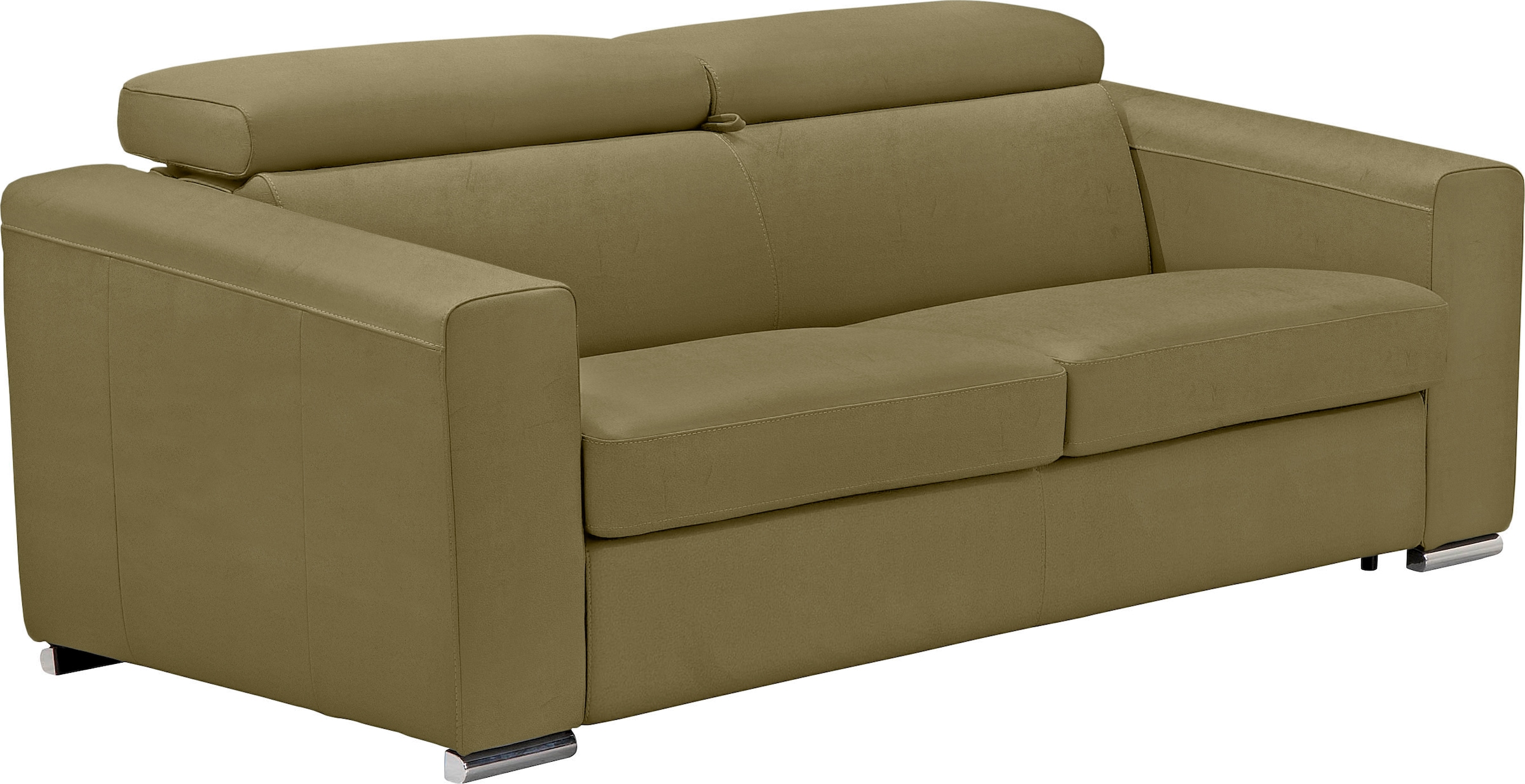 Egoitaliano Schlafsofa »Cabiria, Design und super Sitz- und Liegekomfort«, Sofa inkl. Schlaffunktion, Kopfteile verstellbar, mit Metallfüssen