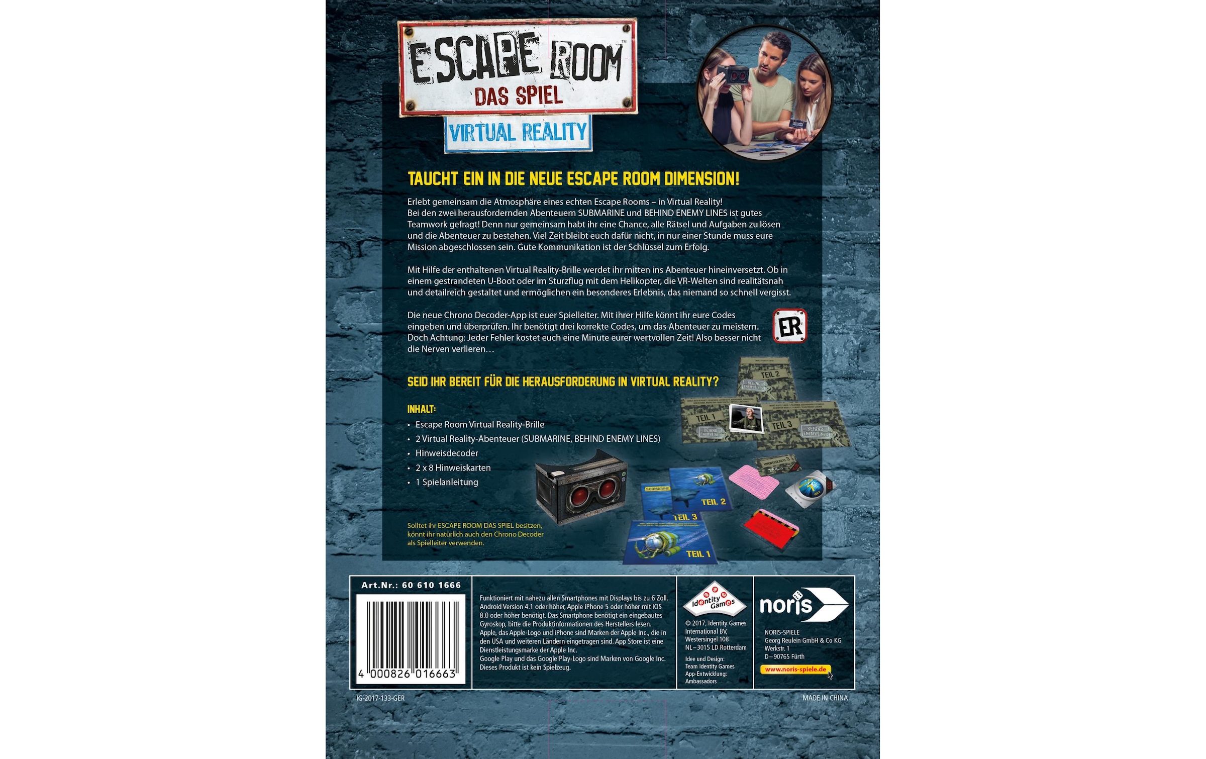 Noris Spiel »Escape Room: Virtual Reality«