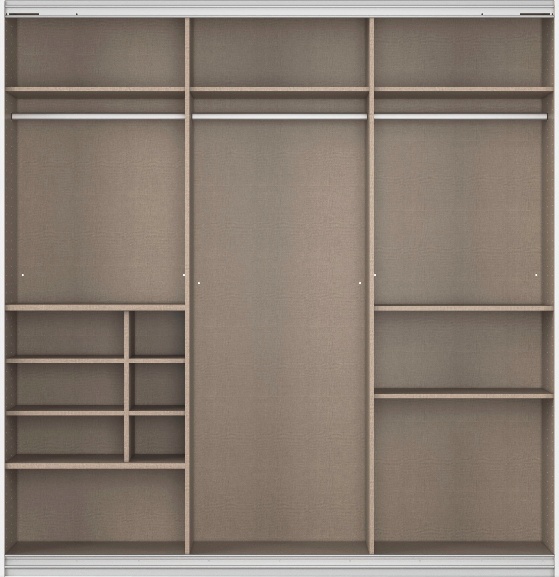 rauch Schwebetürenschrank »Kleiderschrank Schrank Garderobe Wäscheschrank TOMA«, inkl. Regaleinsatz sowie zusätzlichen Einlegeböden MADE IN GERMANY