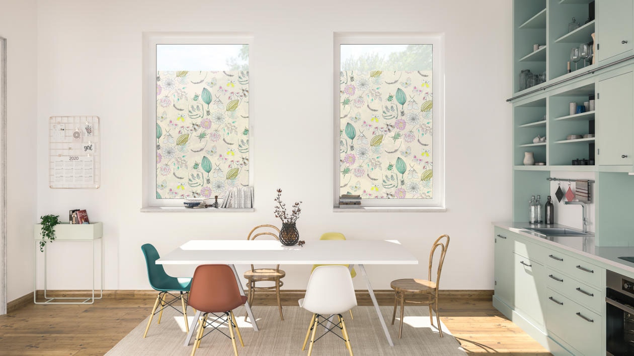 LICHTBLICK ORIGINAL Fensterfolie »Fensterfolie selbstklebend, Sichtschutz, My Bohemian Garden - Bunt«, 1 St., blickdicht, glattstatisch haftend