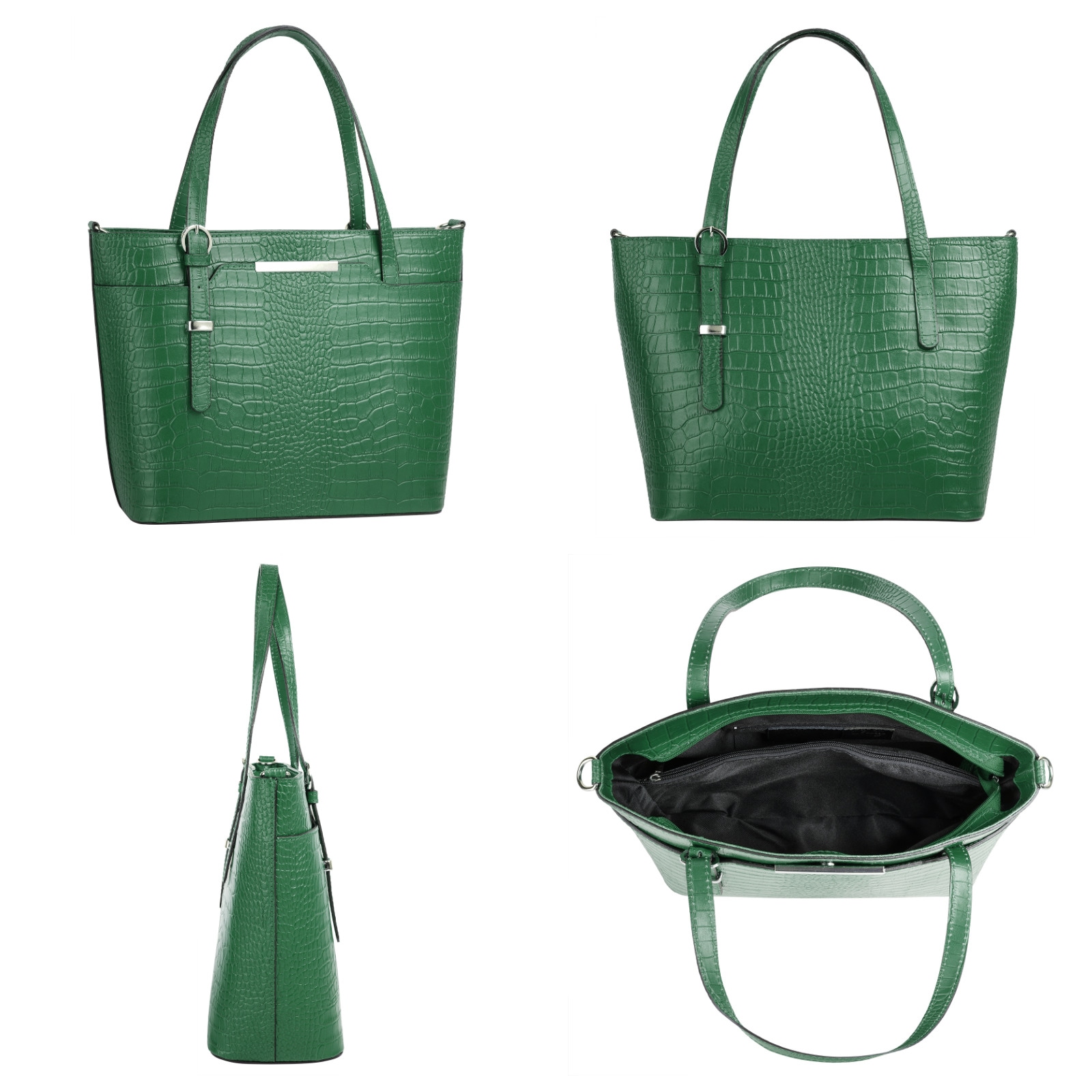 Cluty Henkeltasche, echt Leder, Made in Italy