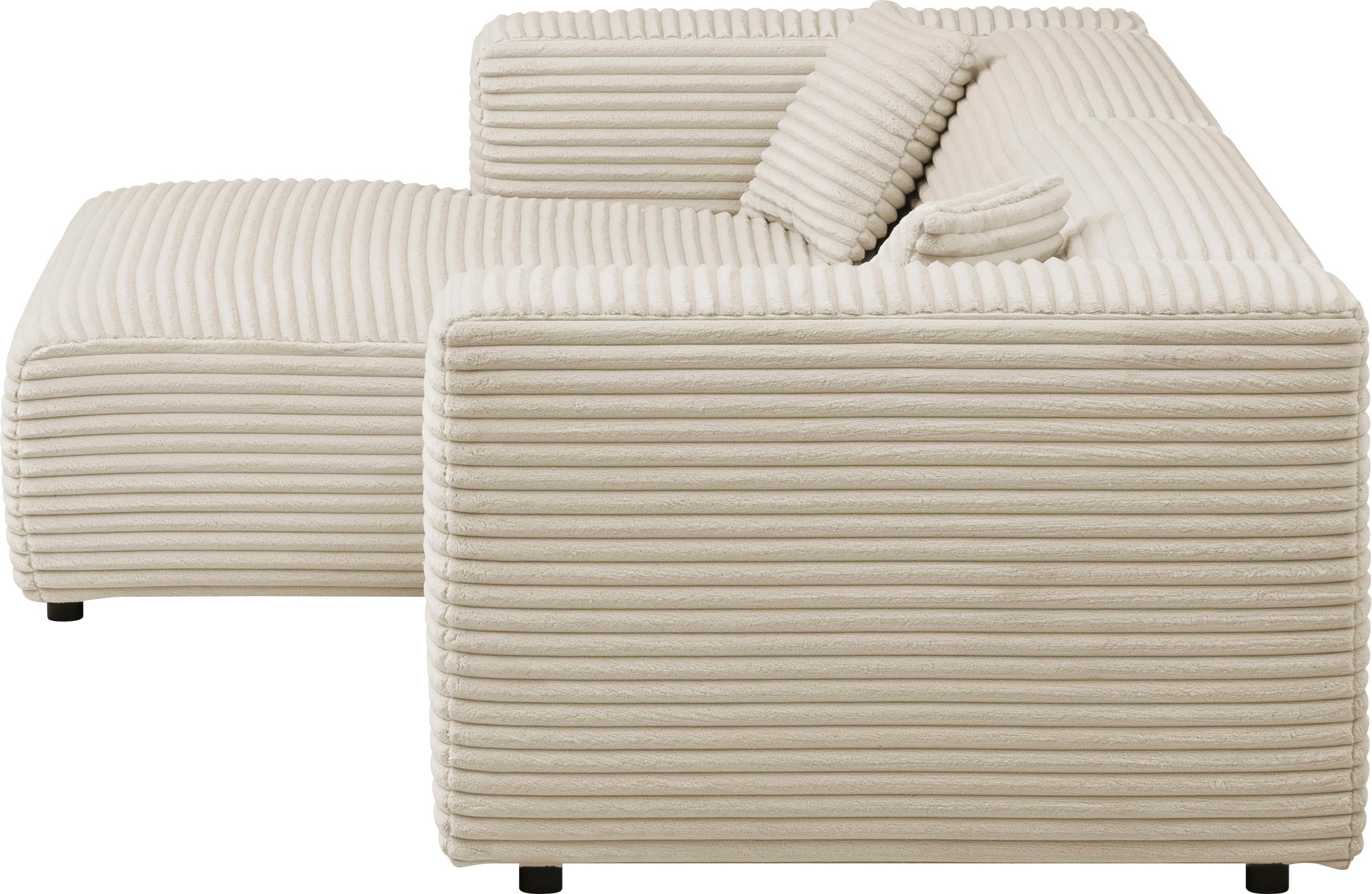 andas Polsterecke »BAKELS, Ecksofa-Set mit Hocker, L-Form mit Schlaffunktion«, Ecksofa-Set (incl. Hocker) im trendigen Megacord