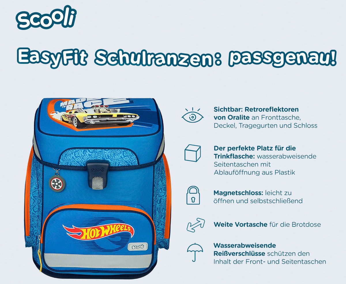 ✵ Scooli Schulranzen »EasyFit, Hot Wheels«, Reflektoren günstig entdecken