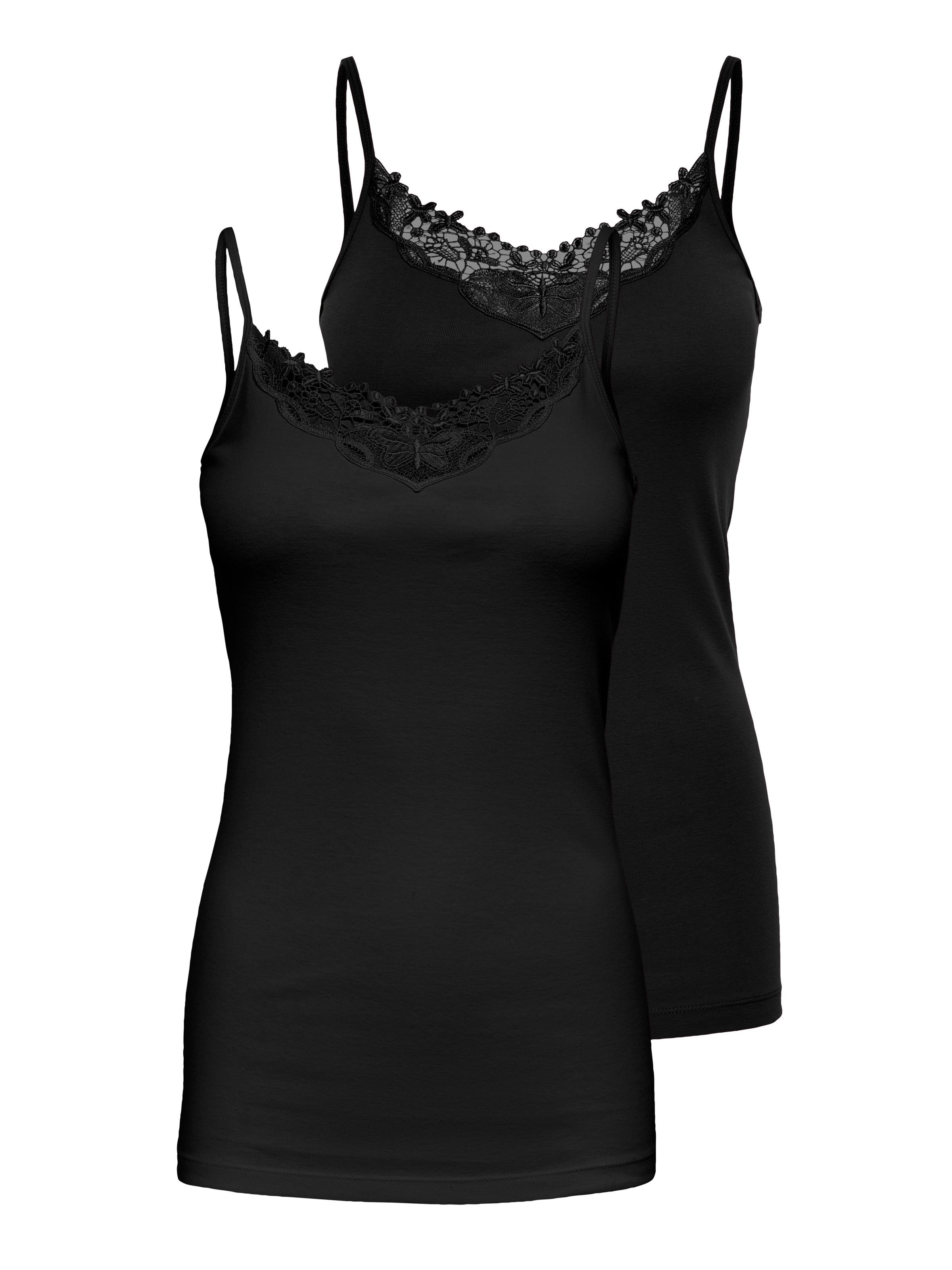 ONLY Longtop »ONLLULU LACE SINGLET 2PACK CS JRS«, (Packung, 2 tlg.)