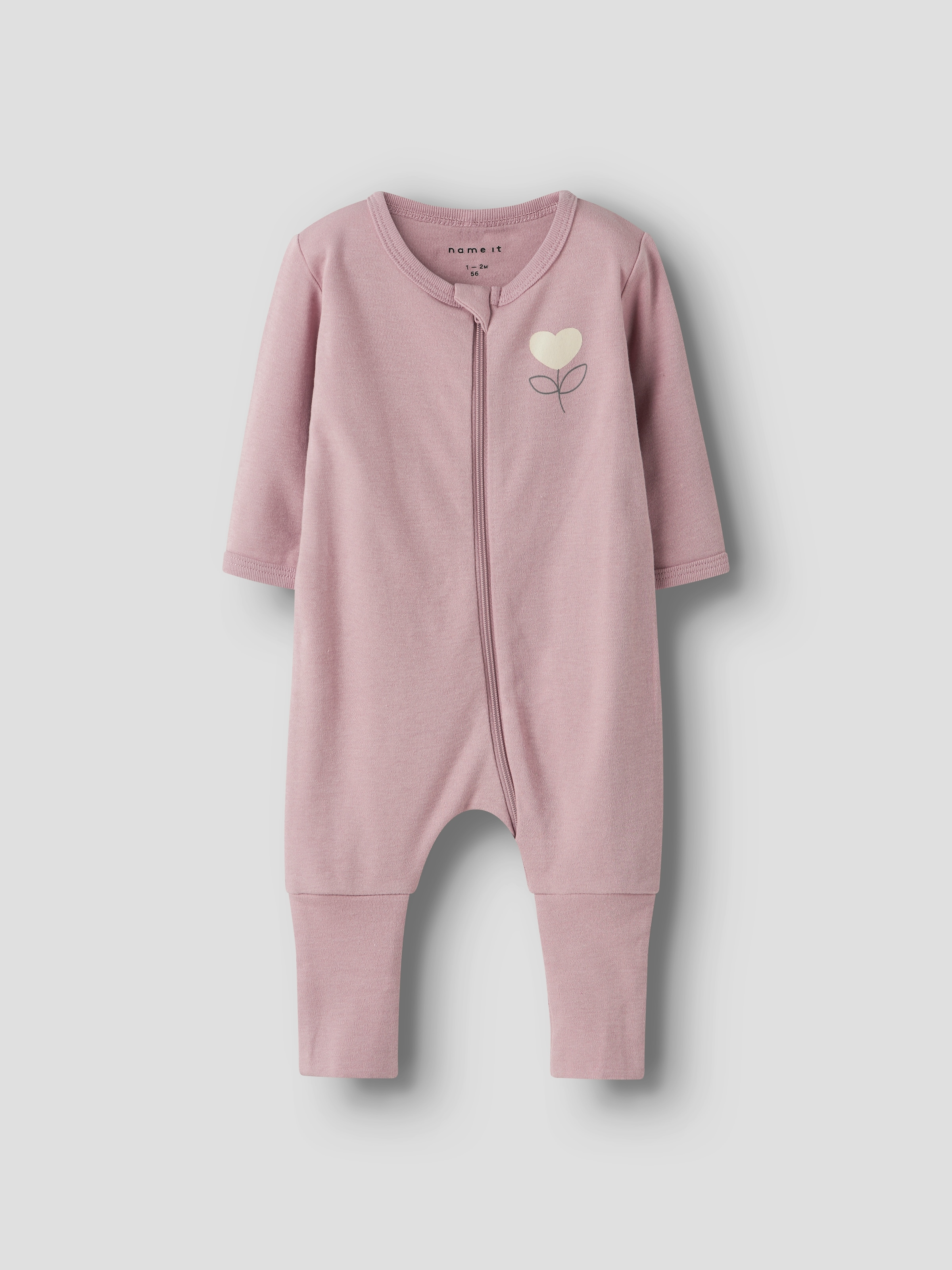Name It Pyjama »NBFNIGHTSUIT 2P ZIP FF HEART NOOS«, (Packung, 2 tlg.)