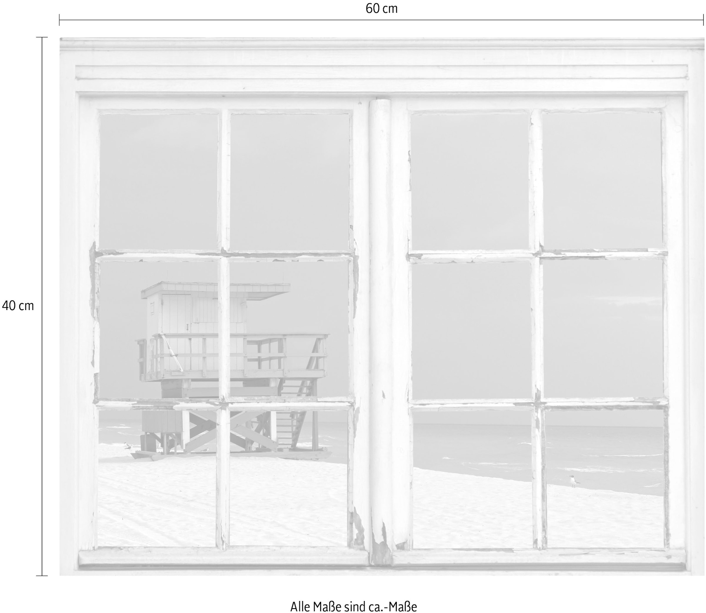 queence Wandsticker »Hütte am Strand«, Wandsticker, Wandbild, selbstklebend, Hütte, Strand