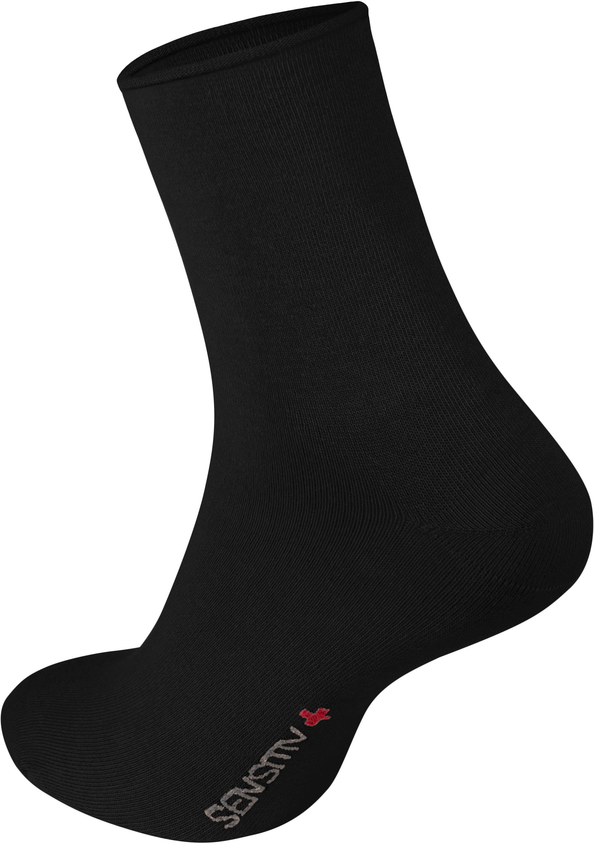 Fussgut Gesundheitssocken »Sensitiv Elegant Socken XXL«, (1 Paar), Weitschaft, Rollbund