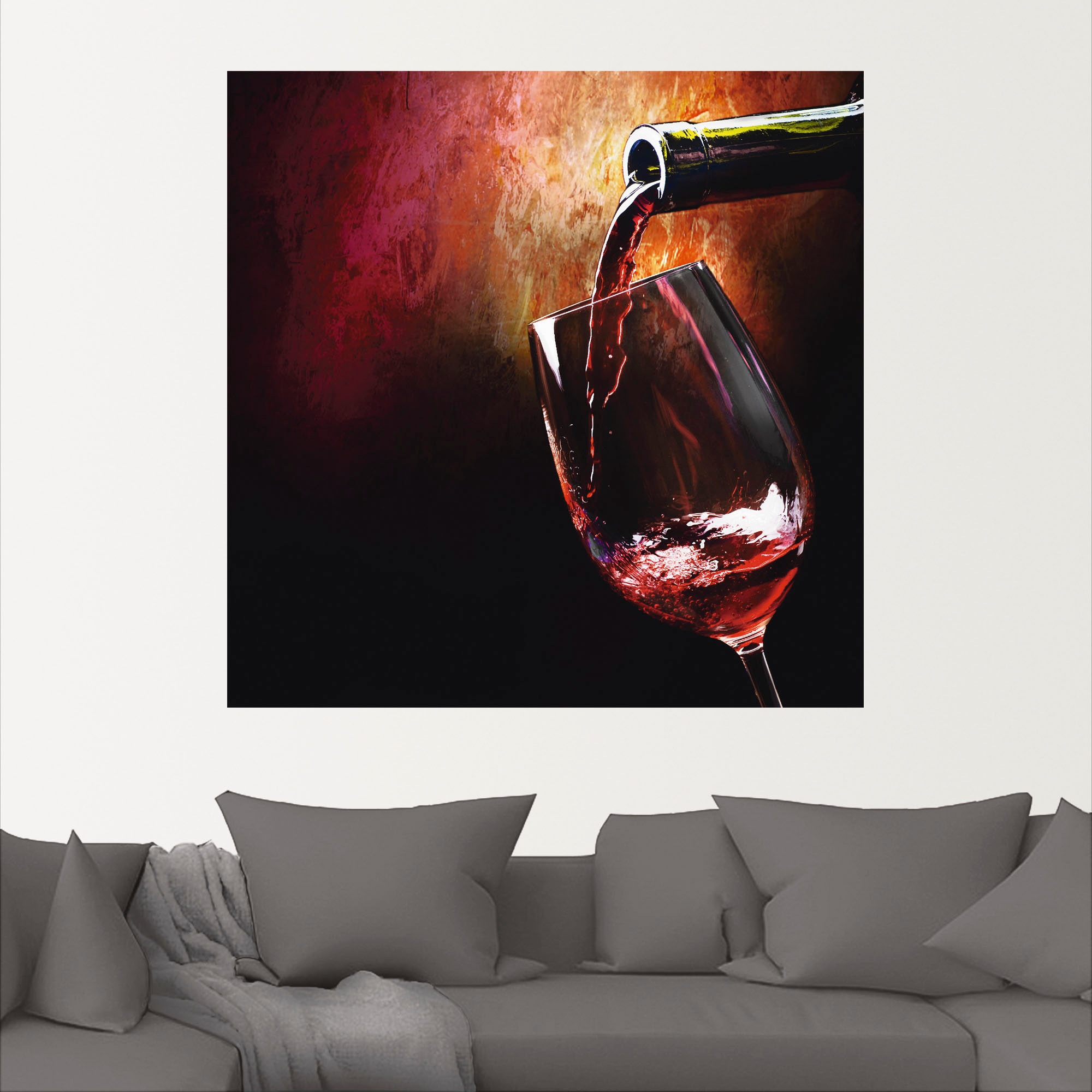 Artland Wandbild »Wein - Rotwein«, Getränke, (1 St.), als Alubild, Outdoorbild, Leinwandbild, Poster, Wandaufkleber
