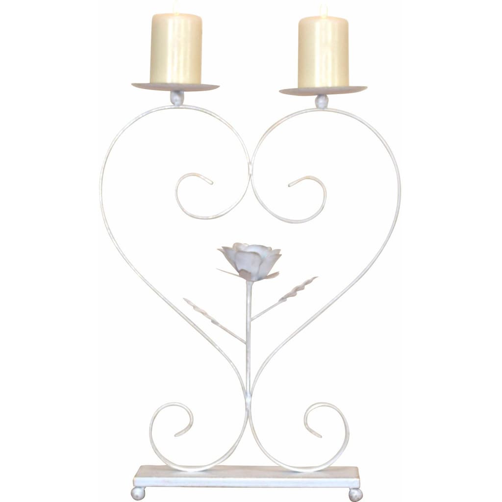 Home affaire Kerzenständer, Kerzenhalter, für zwei Stumpenkerzen, aus Metall, Höhe ca. 41 cm