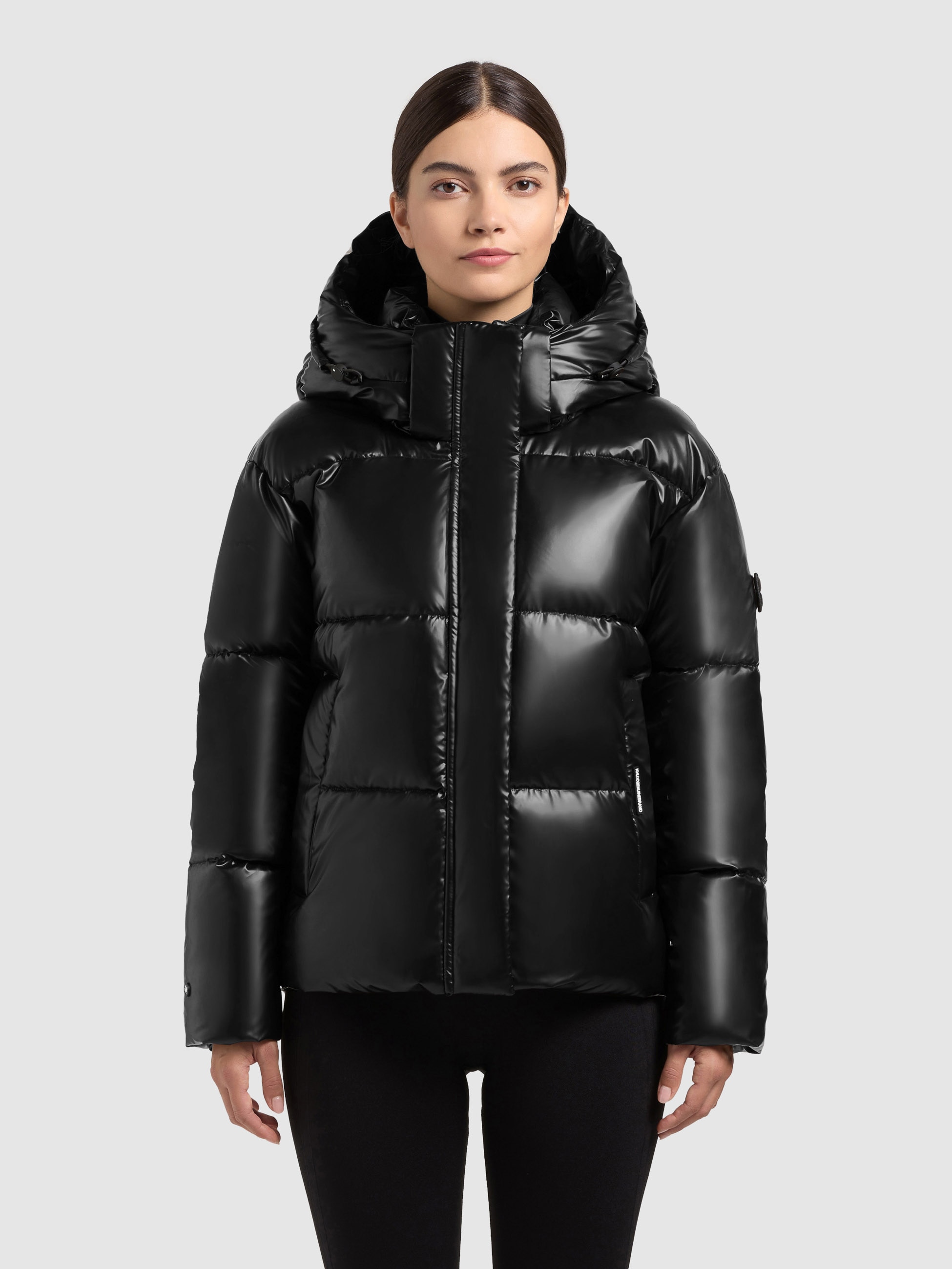 khujo Steppjacke "DEVINA2 SHINY" mit Kapuze abnehmbare Kapuze, Windschutzblende mit Magnetverschluss