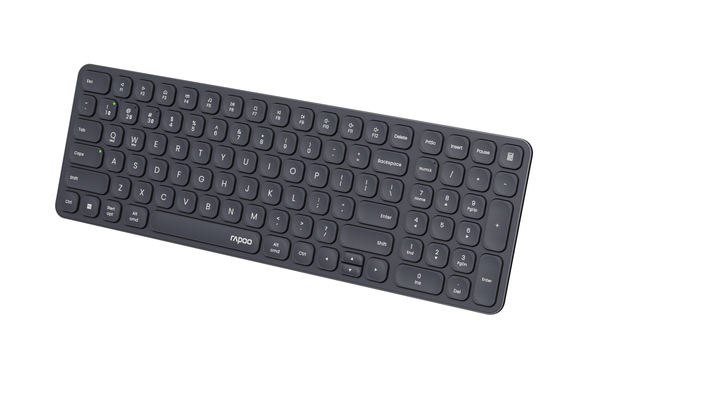 Rapoo Ultra-Slim-Bluetooth-Tastatur »E9310M, Kabellose, ultraflache Multi-Mode-Tastatur, QWERTZ«, (Fn-Tasten-Multimedia-Tasten-Ziffernblock)