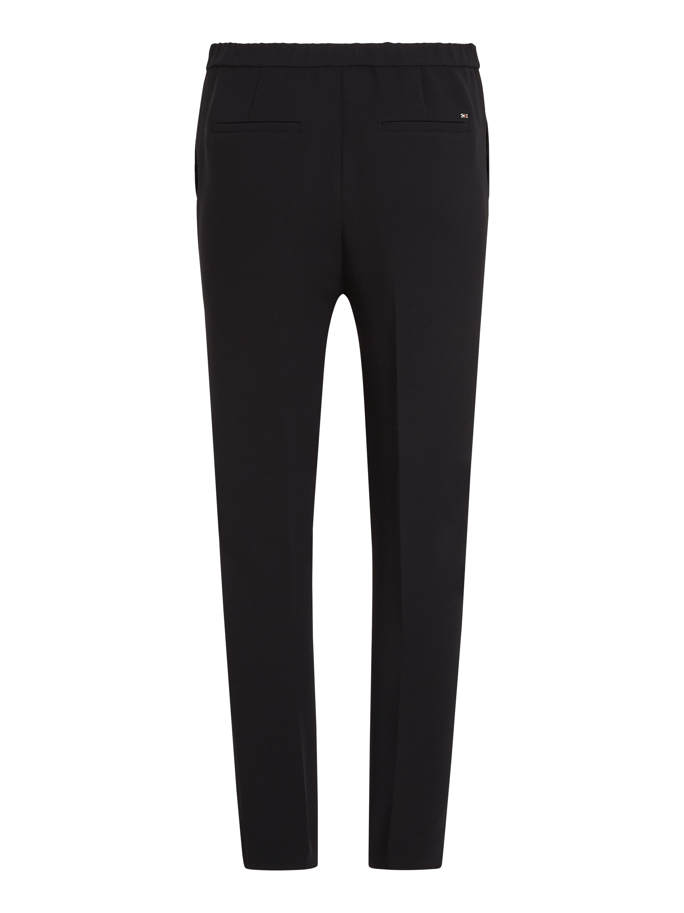 Tommy Hilfiger Webhose »CREPE SLIM PULL ON PANT«, mit Metalllabel, Bügelfalten