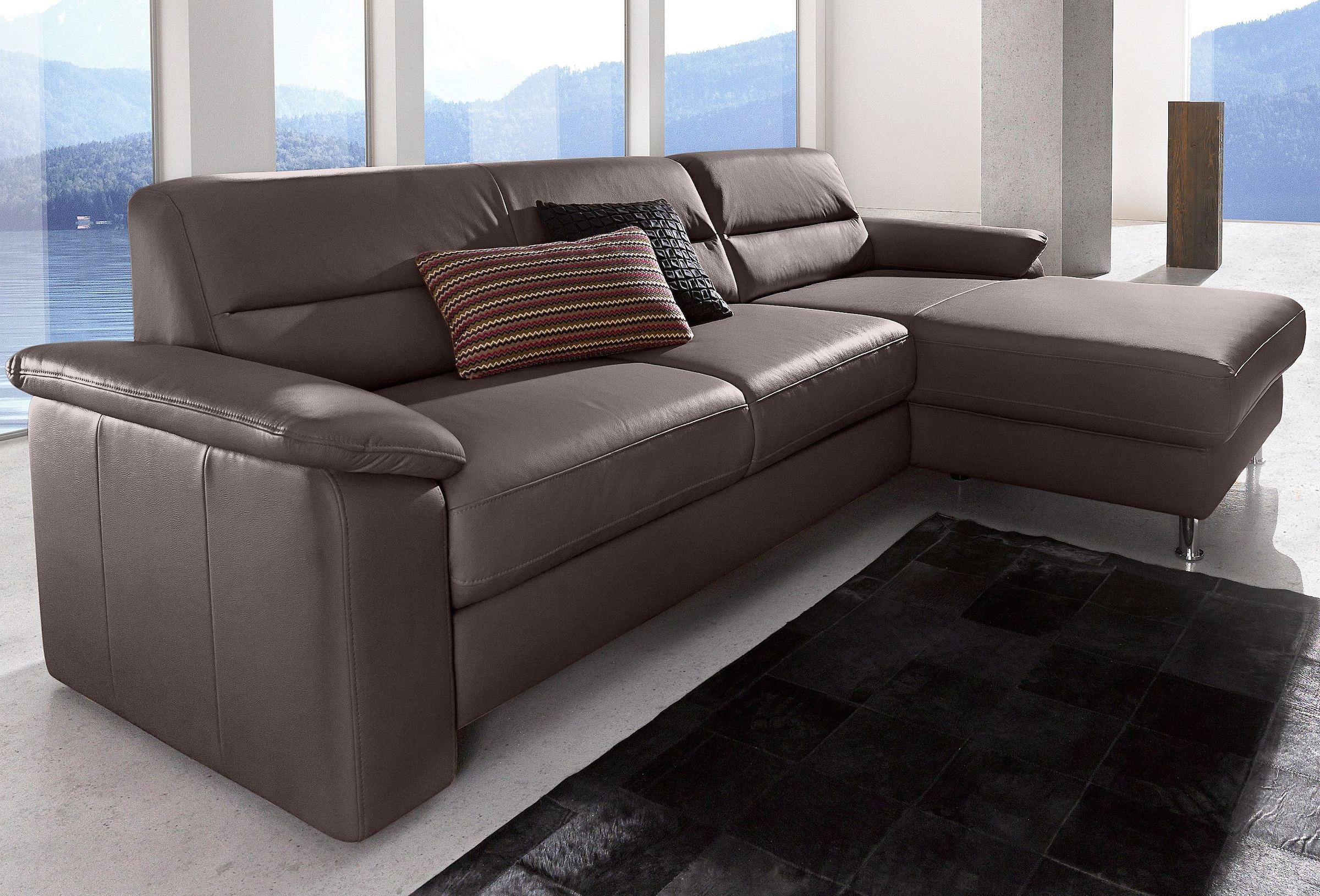 sit&more Ecksofa "Ascara L-Form" inklusive Boxspring/Federkern-Polsterung, wahlweise mit Bettfunktion