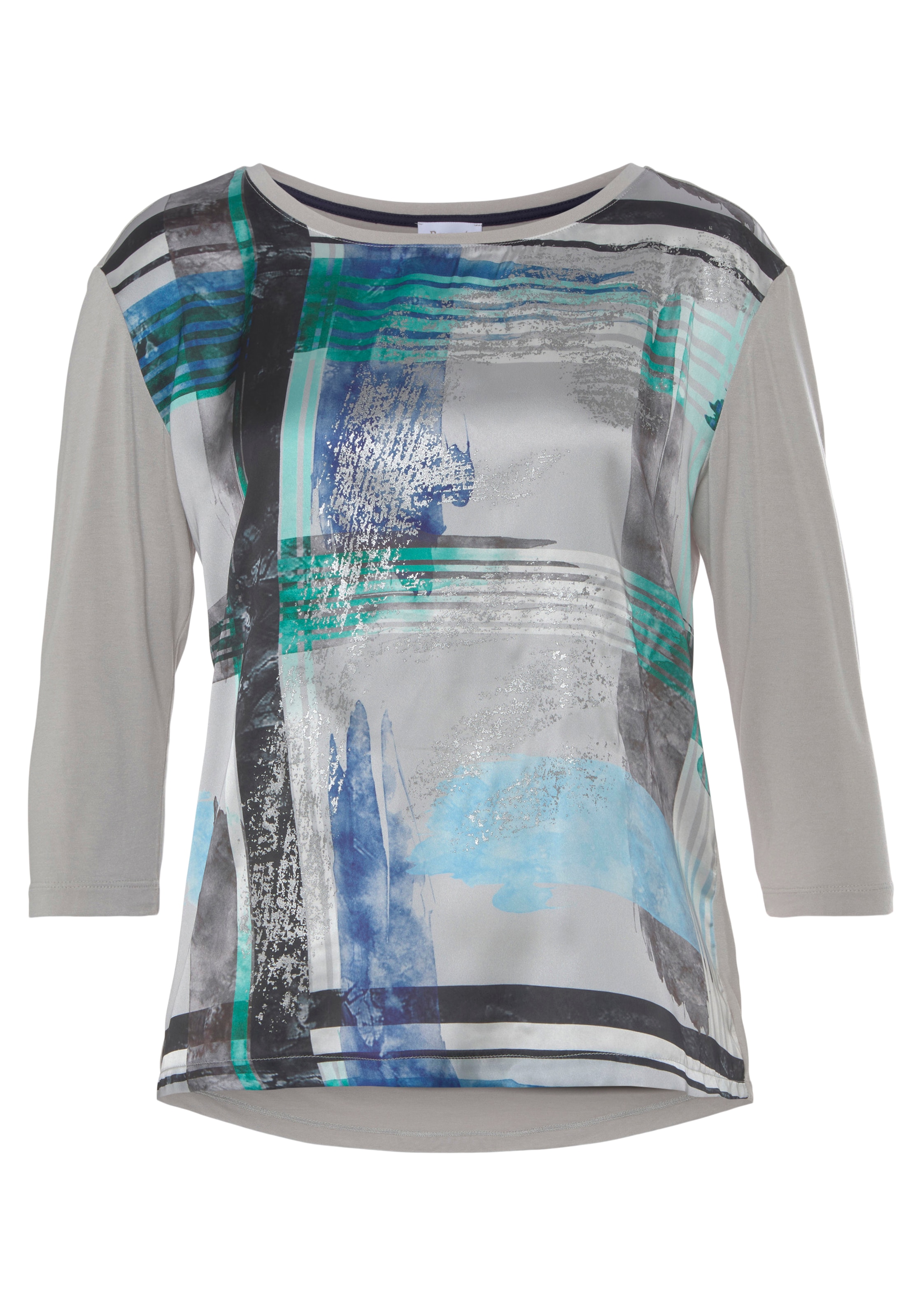 Boysen's Shirtbluse, mit glänzendem Graphik-Druck & 3/4-Arm - NEUE KOLLEKTION