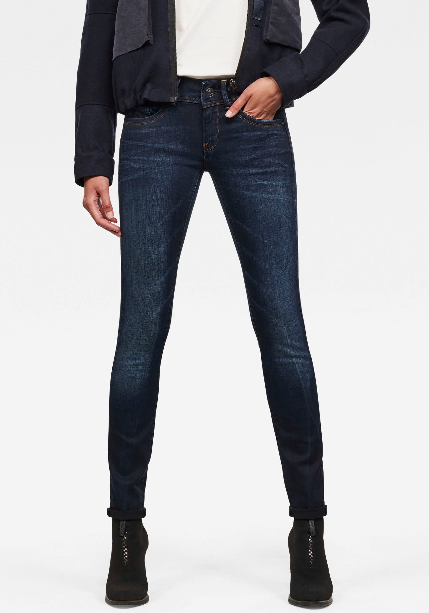 G-STAR Skinny-fit-Jeans »Ly Mid Waist Skinny« moderne Version des klassischen 5-Pocket-Designs