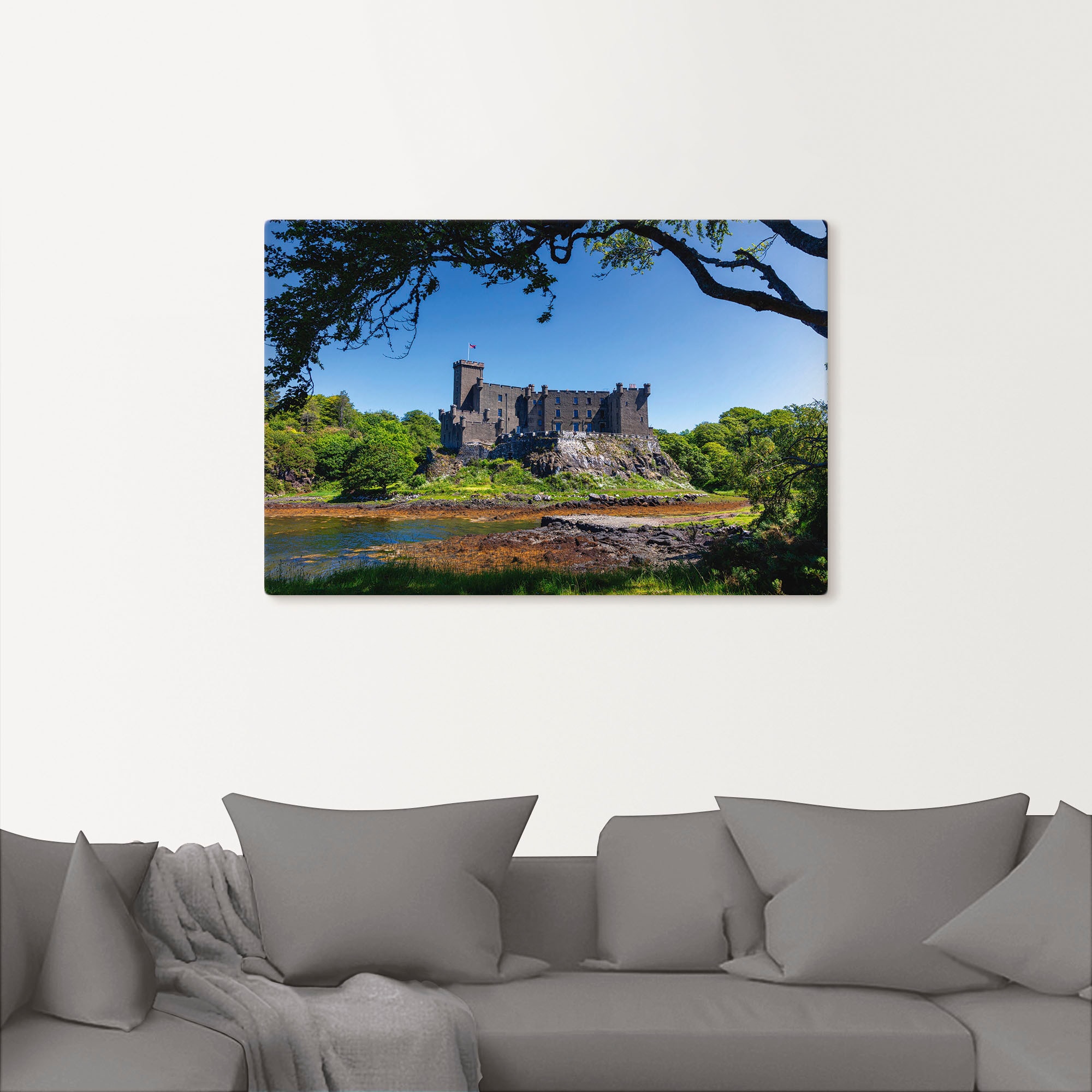 Artland Wandbild »Duvegan Castle Loch Duvegan, Schottland«, Gebäude, (1 St.), als Alubild, Leinwandbild, Wandaufkleber oder Poster in versch. Grössen