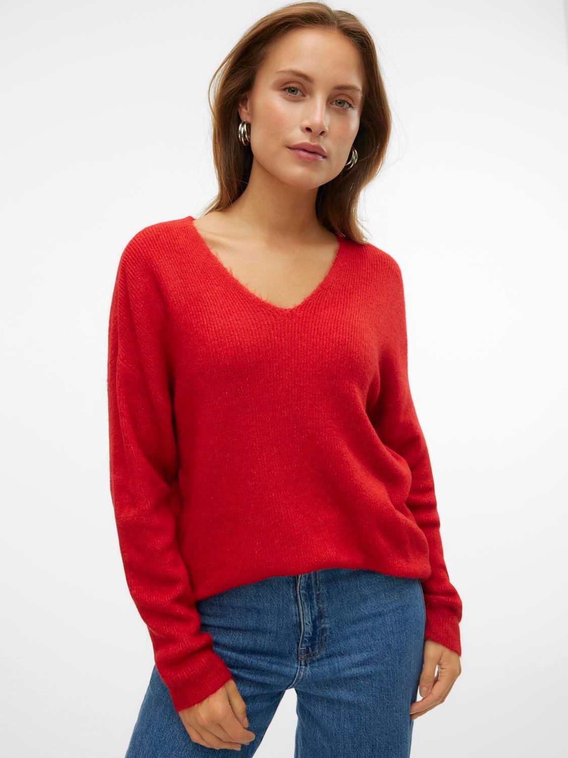 V-Ausschnitt-Pullover »VMCREWLEFILE LS V-NECK BLOUSE NOOS«