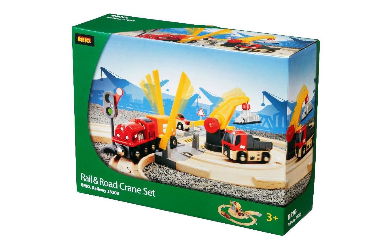 BRIO® Spielzeugeisenbahn-Erweiterung »Brio WORLD Strassen & Schienen Kran Set«, (Set), für Spielzeugeisenbahn