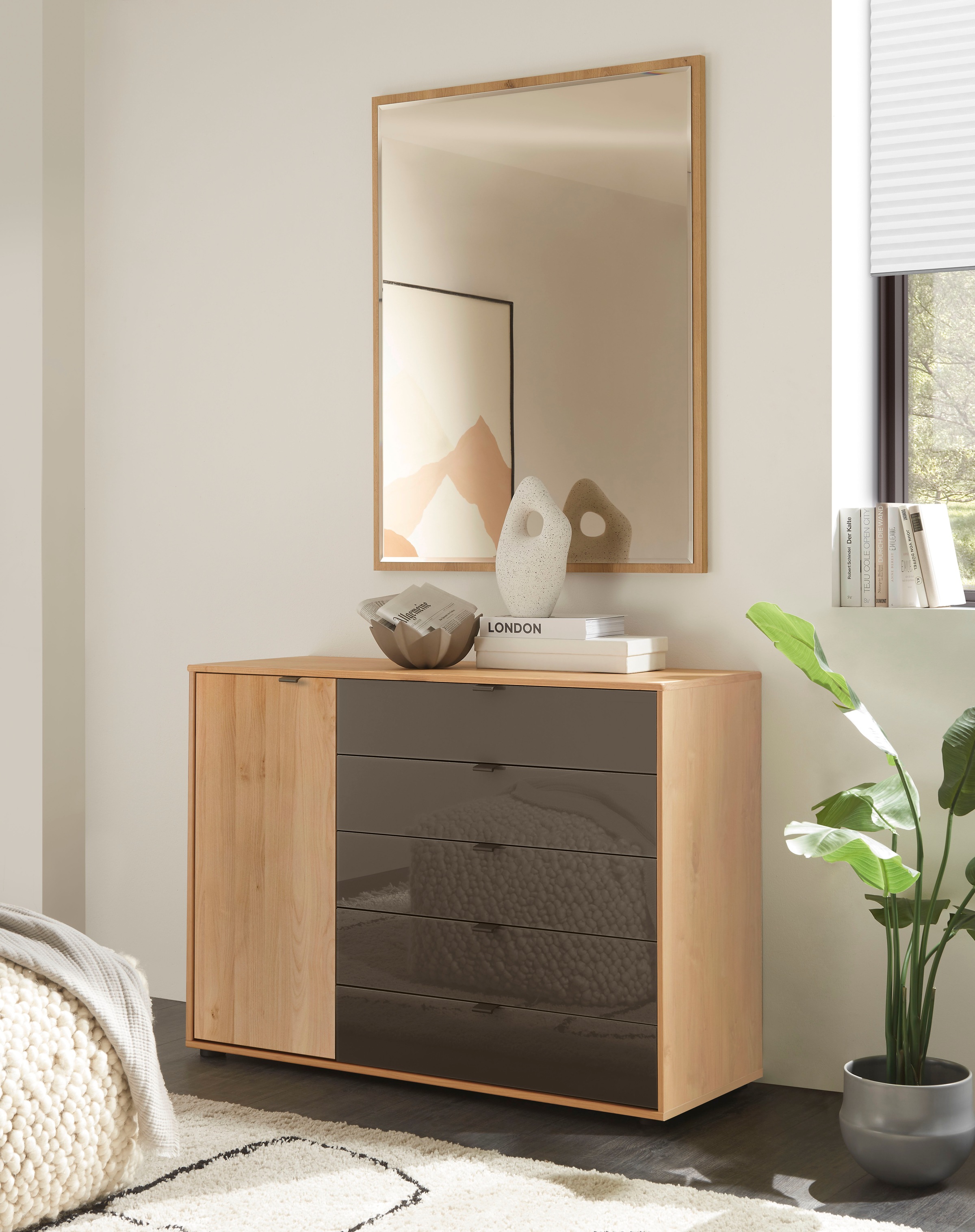 WIEMANN Kombikommode "Cardiff Sideboard, Wäscheschrank, teilmassiv Erle, mit Schubladen" Kommode 120x86x43 cm, braun, mit Dämpfung, MADE IN GERMANY, verschiedenen Ausführungen, inklusive Einlegeboden