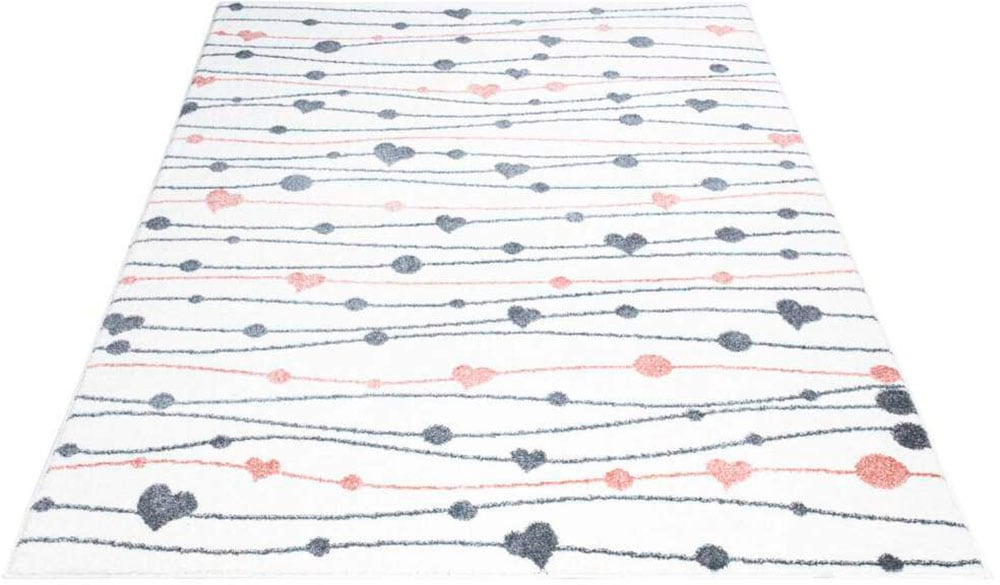 Carpet City Kinderteppich »ANIME901«, rechteckig, 11 mm Höhe, Kinderzimmer Teppich Modern mit Mond, Blumen, Wolken, Creme, Multi