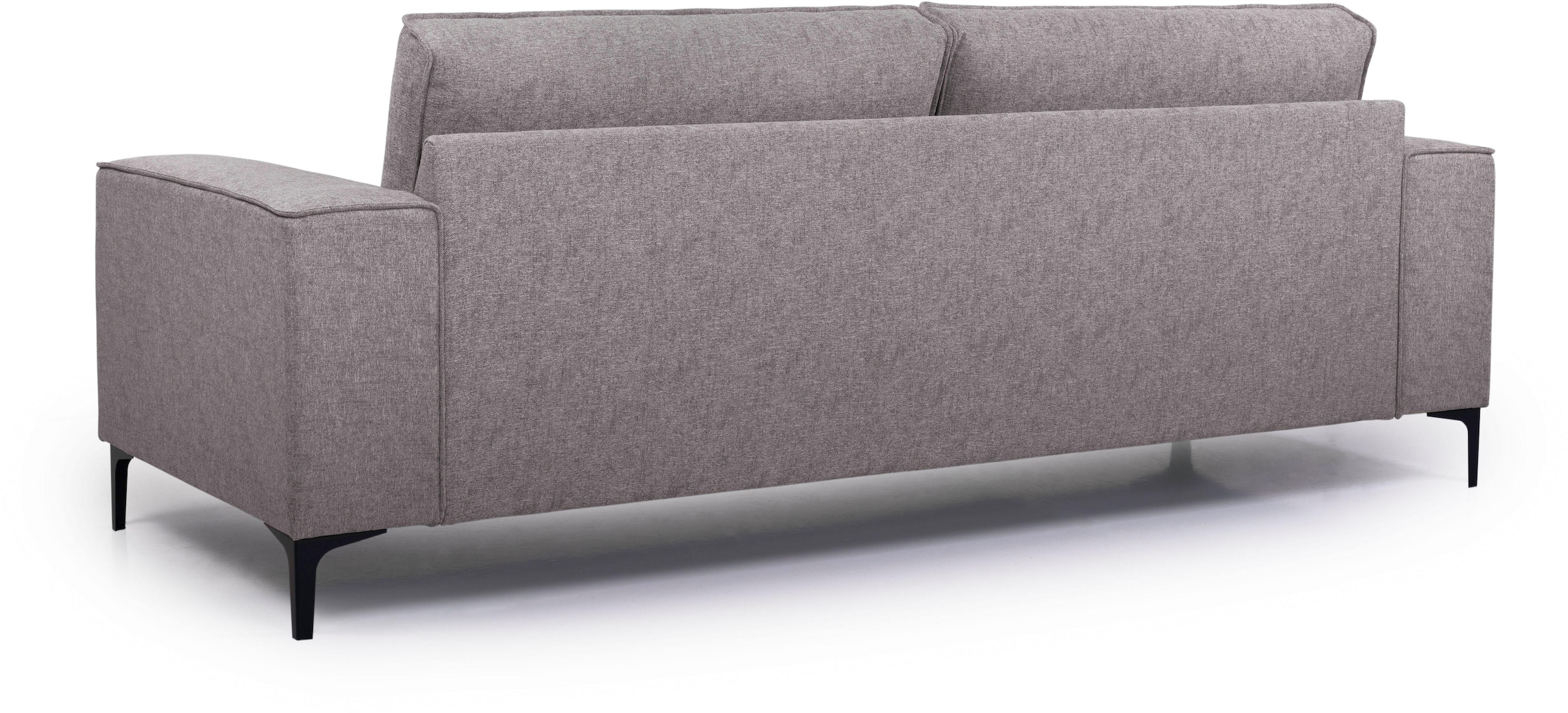 Places of Style 3-Sitzer »3er Sofa Oland, Struktur, Flachgewebe, Luxus-Microfaser, Boucle«, 224 cm, Wellenunterfederung, Skandi-Design, Metallfüsse
