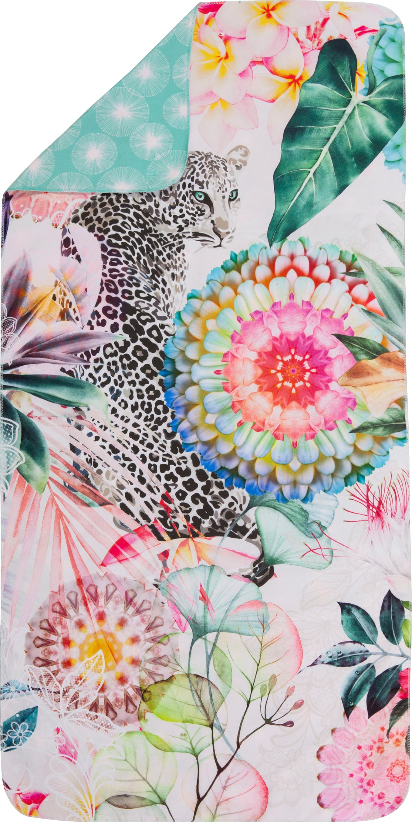 hip Strandtuch »Verda«, (1 St., Strandtuch 75 x 180 cm), 100% Baumwolle, Velours, 100x180, Weich, Strand, Mandala, Natur, Bunt
