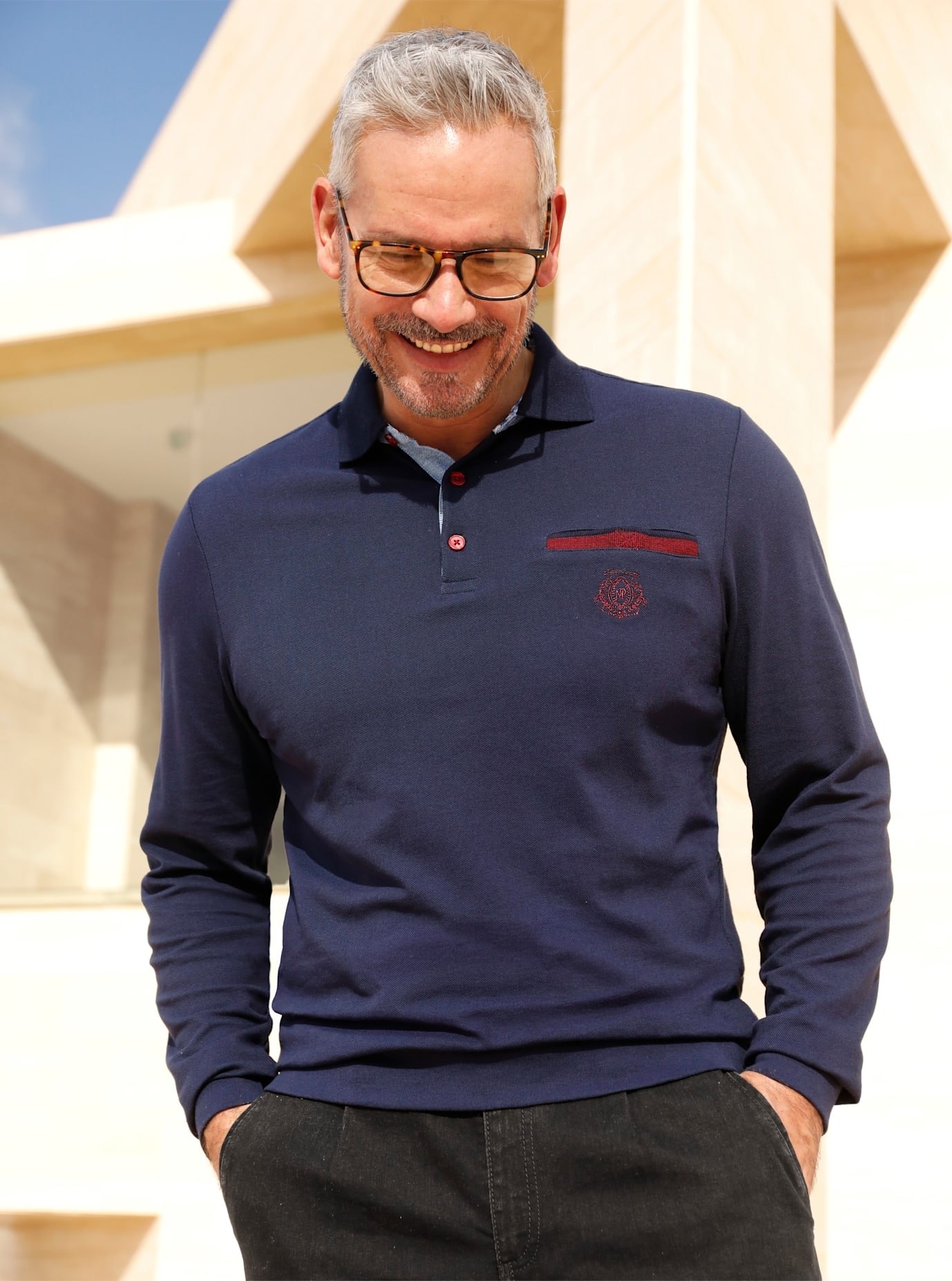 Marco Donati Poloshirt »Langarm-Poloshirt« 1 Stk.