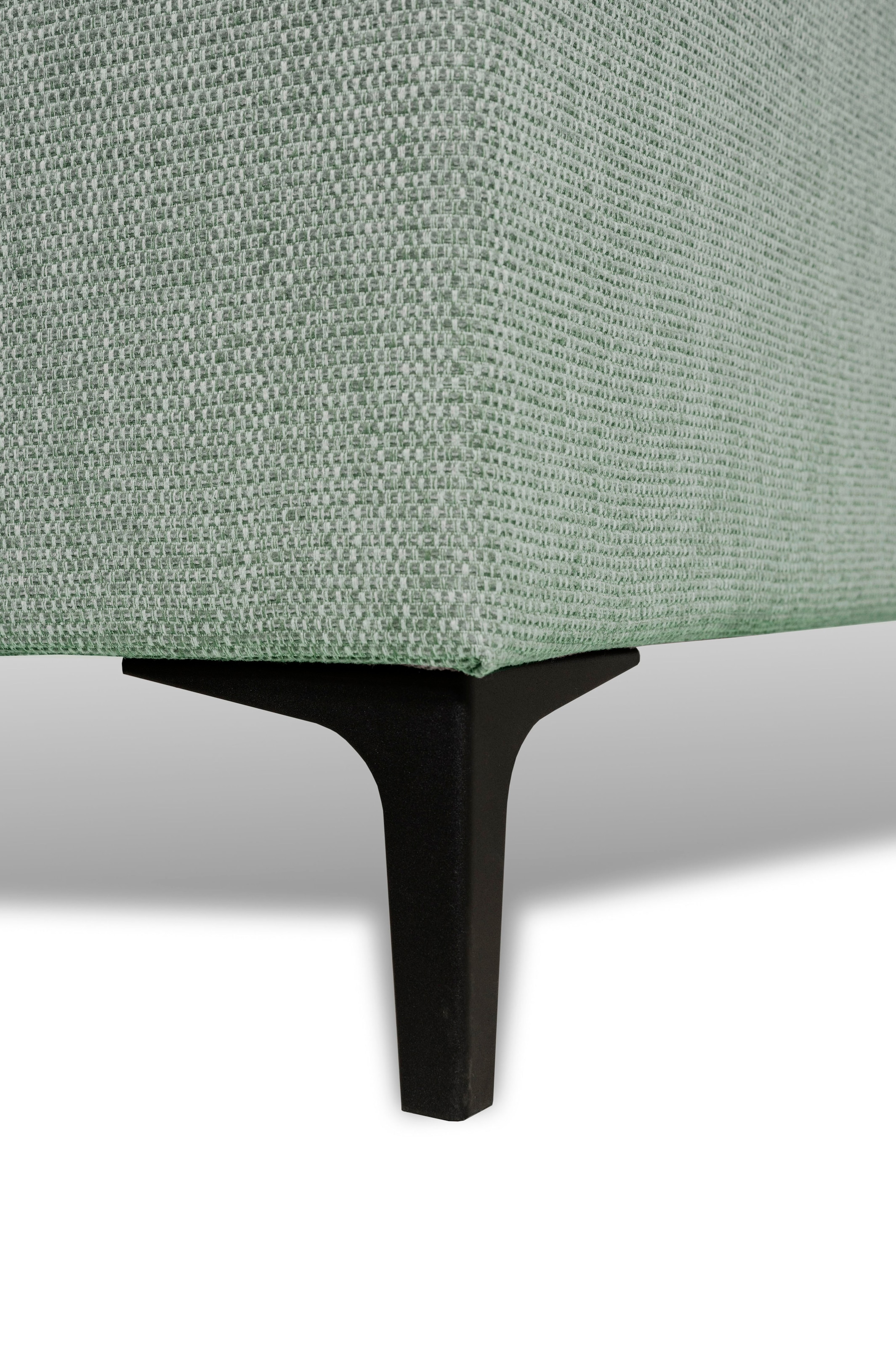 Places of Style Ecksofa »Polsterecke Oland, Struktur, Flachgewebe, Luxus-Microfaser, Boucle«, L-Form, 280 cm, Wellenunterfederung, Skandi-Design, Metallfüsse