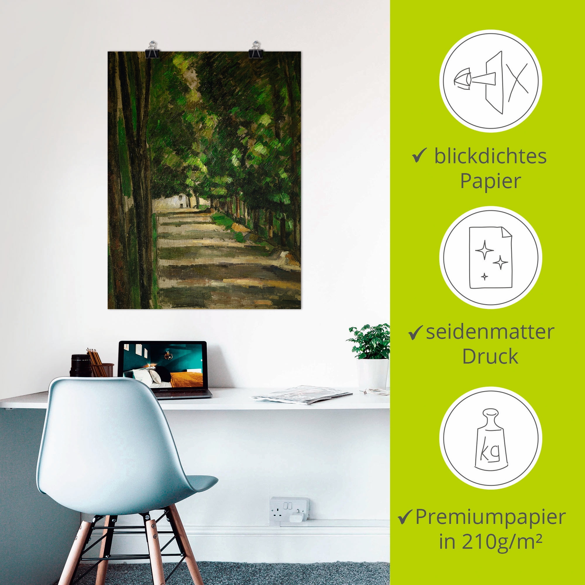 Artland Kunstdruck »Allee«, Wiesen & Bäume, (1 St.), als Leinwandbild, Wandaufkleber oder Poster in versch. Grössen
