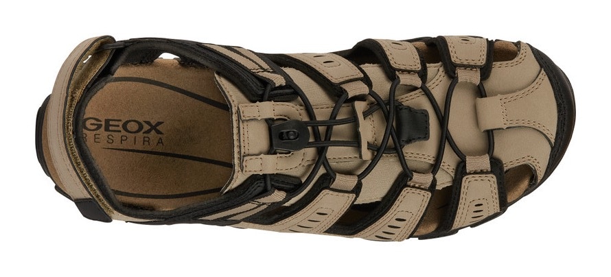 Geox Sandale »UOMO SANDAL STRADA C«, Sommerschuh, Klettschuh, Outdoorsandale, mit Lederfussbett