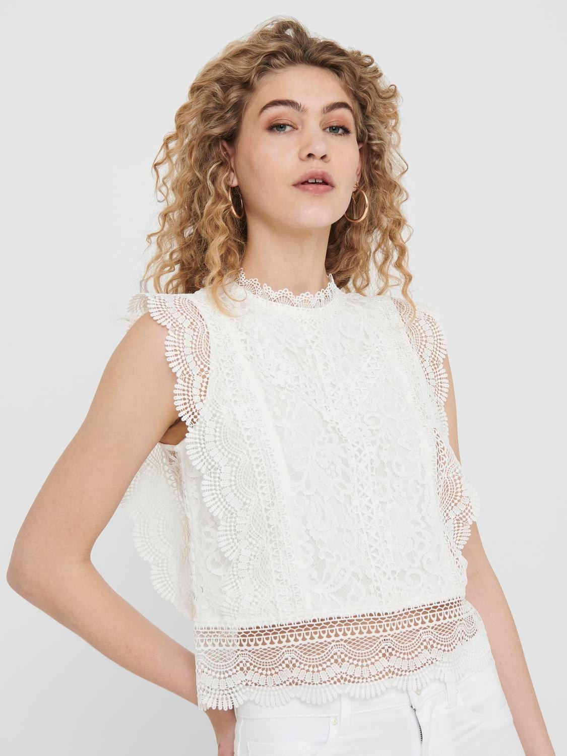 ONLY Spitzenshirt »ONLKARO S/L LACE TOP NOOS WVN«