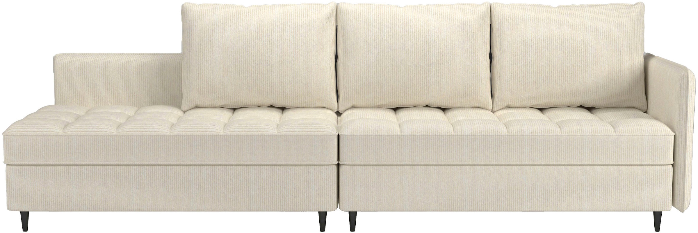 Dorel Home Ecksofa »LINDHUS, L-Form, verschiedene Stellvarianten, Loungesofa, Schlaf-Liege«, Wohnlandschaft, mit Recamiere, grosser Bettkasten, Cord, Chenille