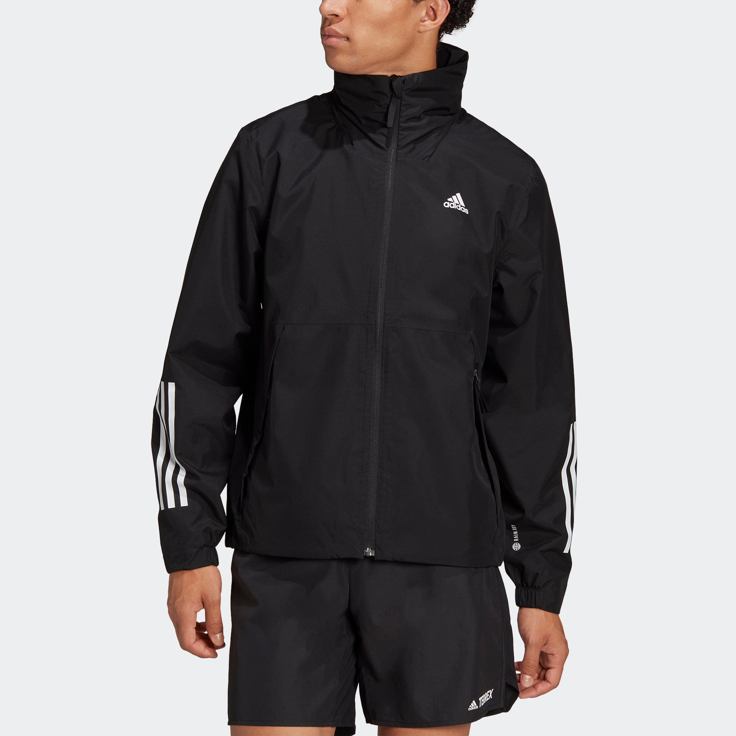 adidas Sportswear Outdoorjacke »BSC 3STREIFEN kaufen mit Kapuze | RAIN.RDY REGENJACKE«, online Jelmoli-Versand