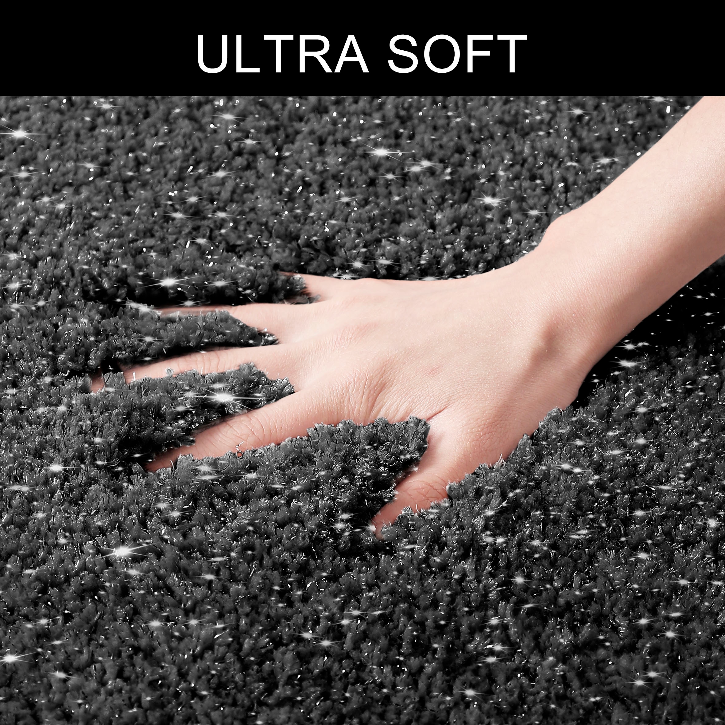 my home Badematte »Glitzer, Badvorleger, Badezimmer Teppich«, rutschhemmend beschichtet, fussbodenheizungsgeeignet-schnell trocknend-strapazierfähig, Badteppich, Akzente durch Glitzer-Garn
