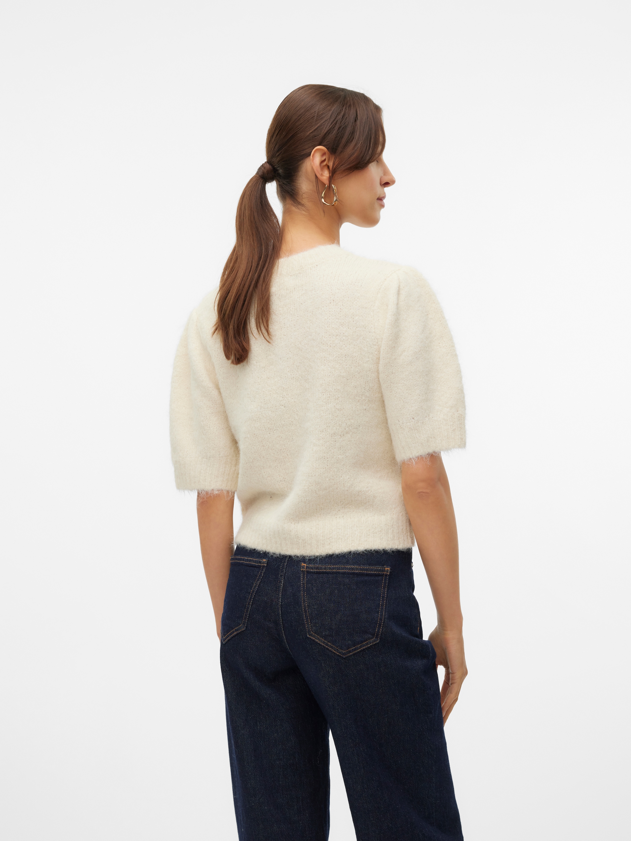 Vero Moda Strickpullover »VMNOVAH SS O-NECK PUFF PULLOVER GA NOOS«