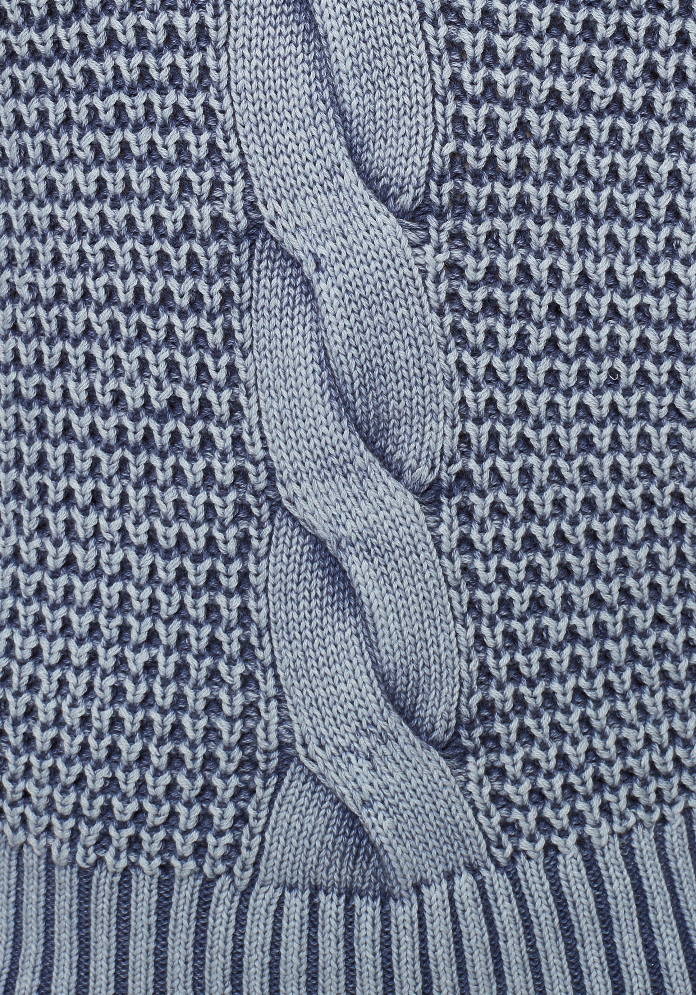 Arizona Strickpullover »mit used Waschung in hell-dunkel-Optik«, mit Zopfmuster