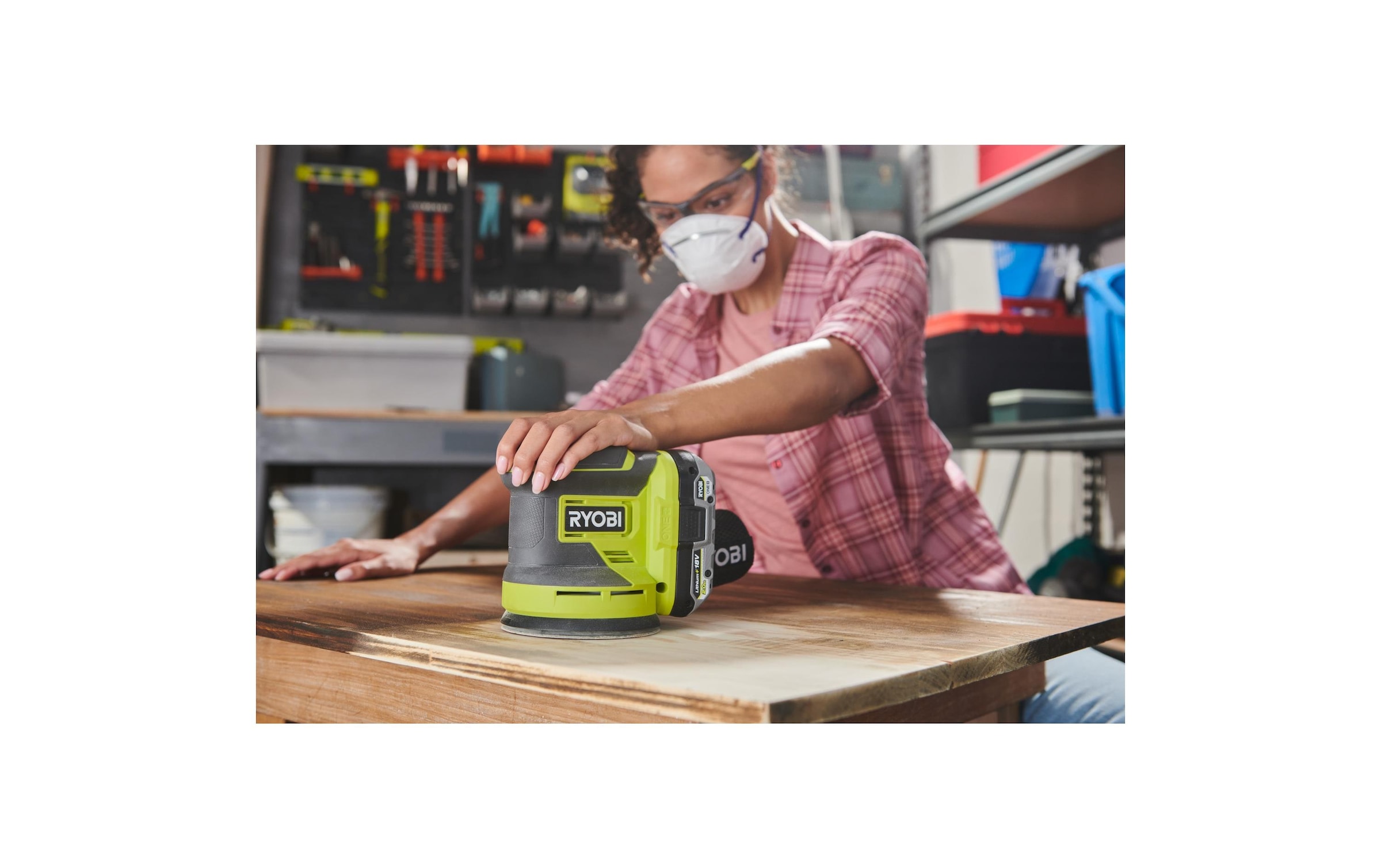 Akku-Exzenterschleifer »RYOBI RROS18-0, 18 V, Solo«