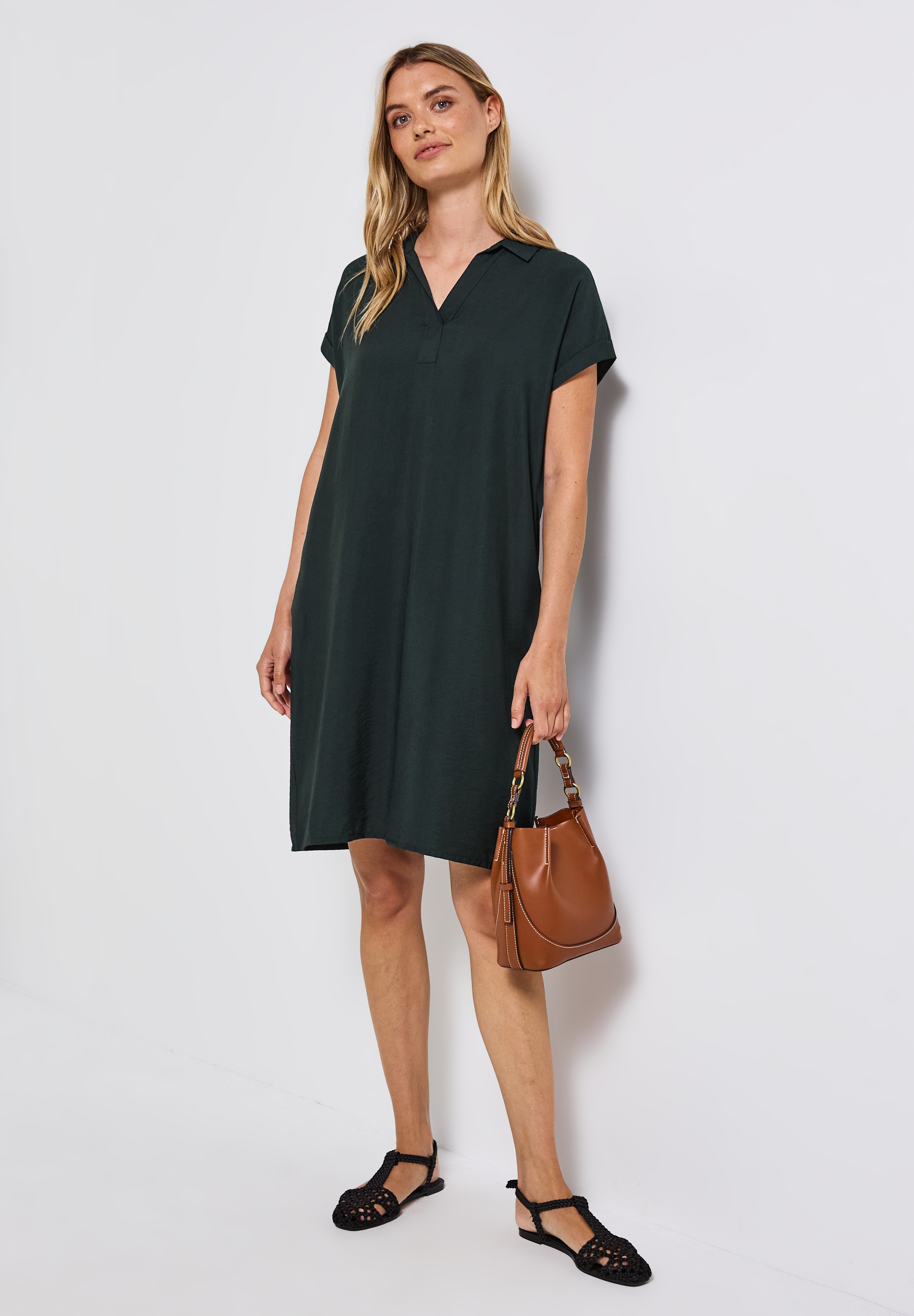STREET ONE Shirtkleid, mit geschlitztem Ausschnitt