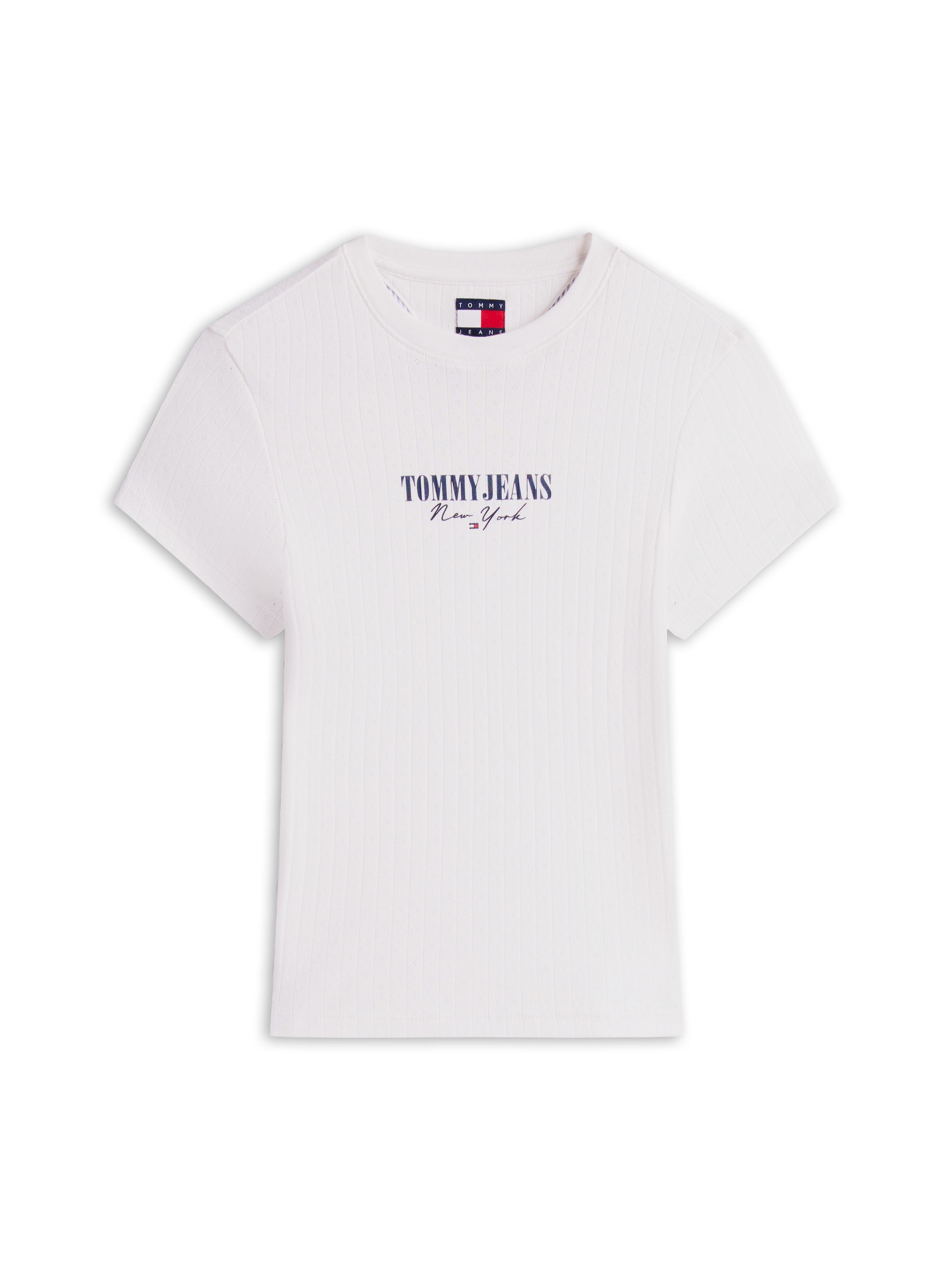 Tommy Jeans Kurzarmshirt »TJW SLIM LOGO 2 POINTELLE TEE«