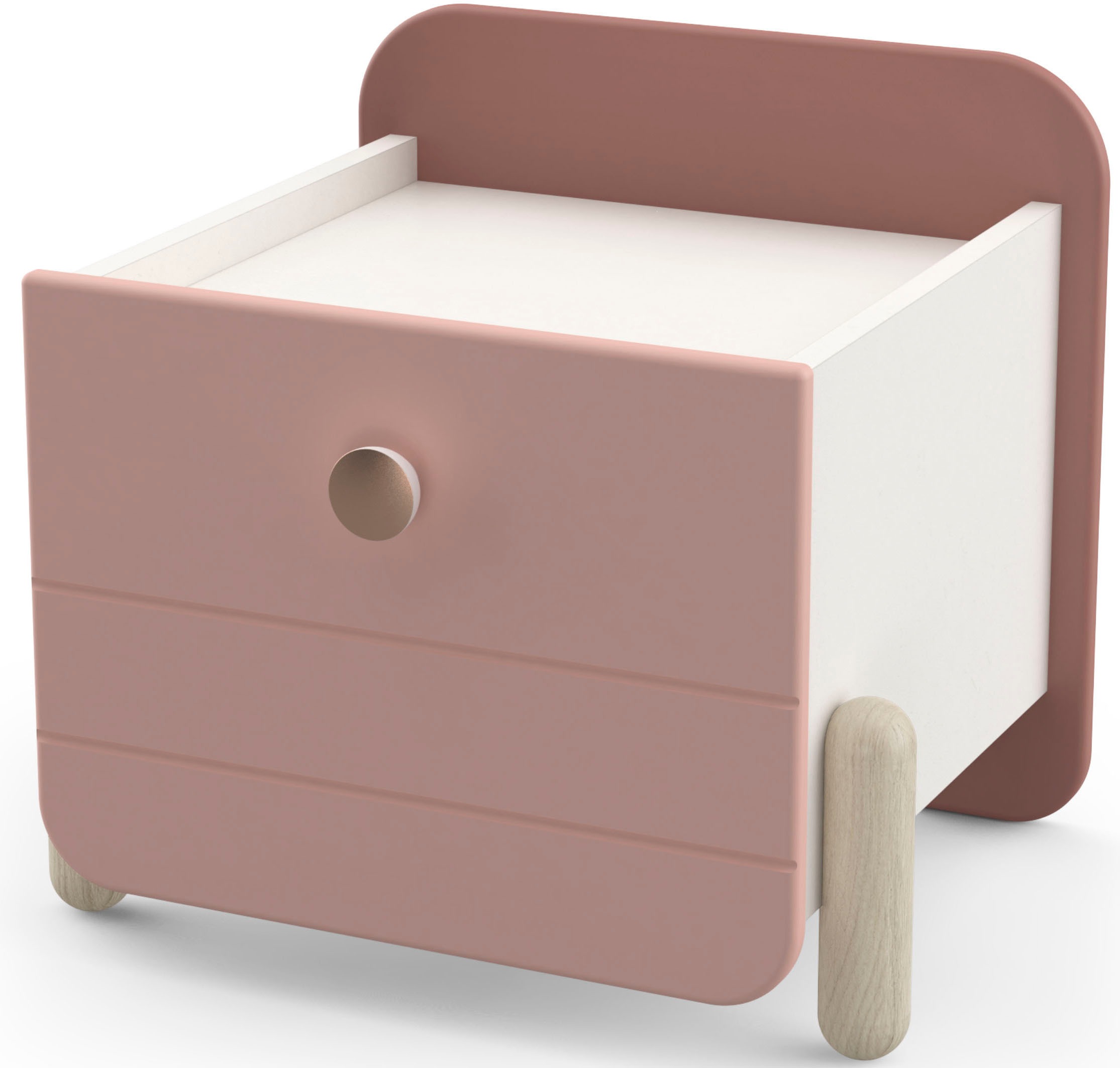 Demeyere GROUP Nachtkommode »Jade«, Schublade mit Rollenauszügen, Runde Knopfgriffe mit Roségoldfarben-Finish