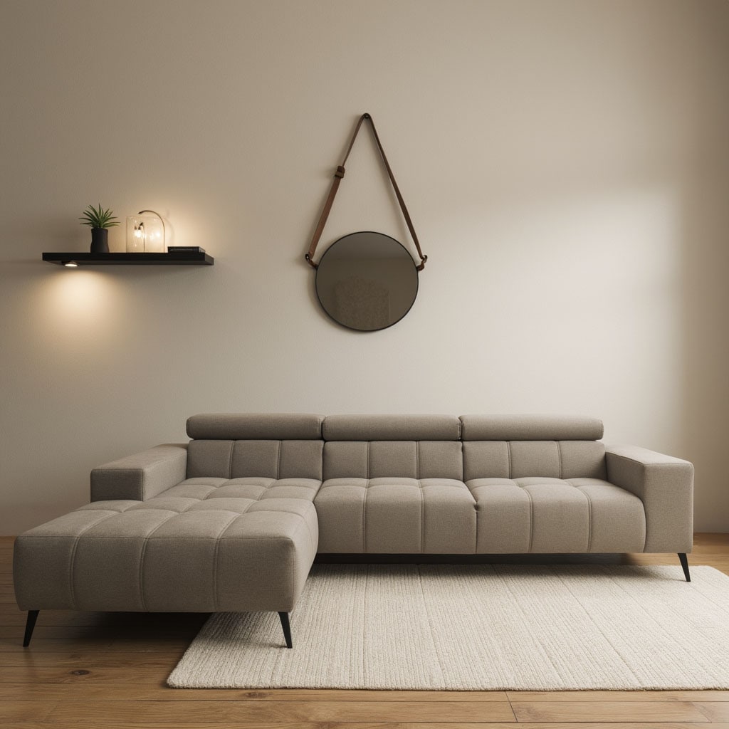 DOMO collection Ecksofa »Trento L-Form«, wahlweise mit Kopfteilverstellung, Recamiere links/rechts bestellbar