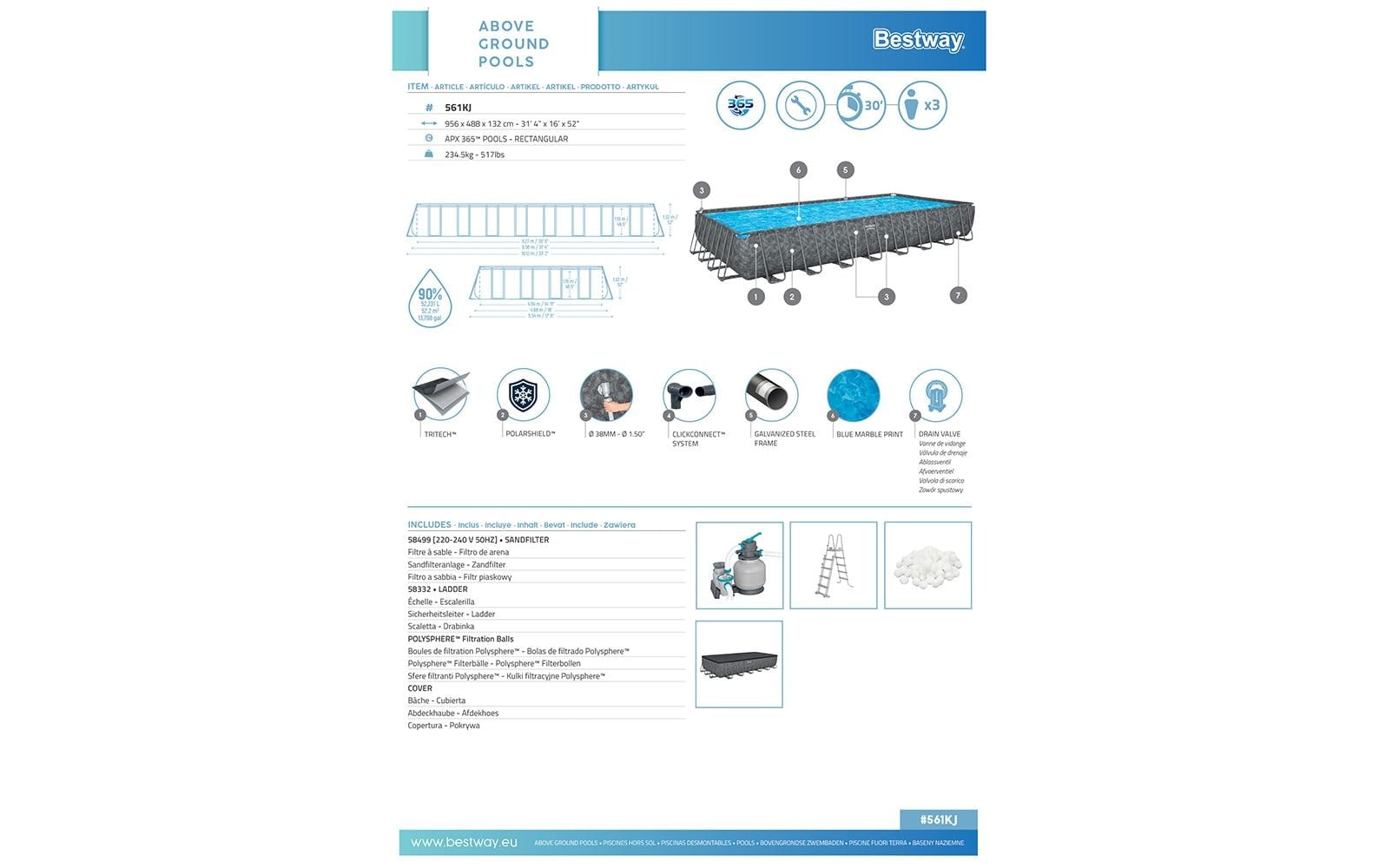Bestway Pool »APX 365 488 x 132 cm«