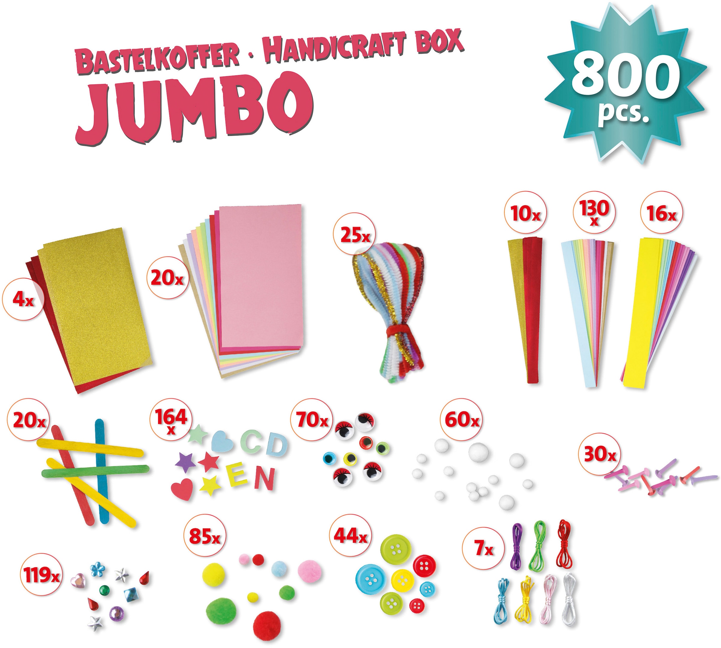 Lena® Kreativset »Bastelkoffer Jumbo, pink«