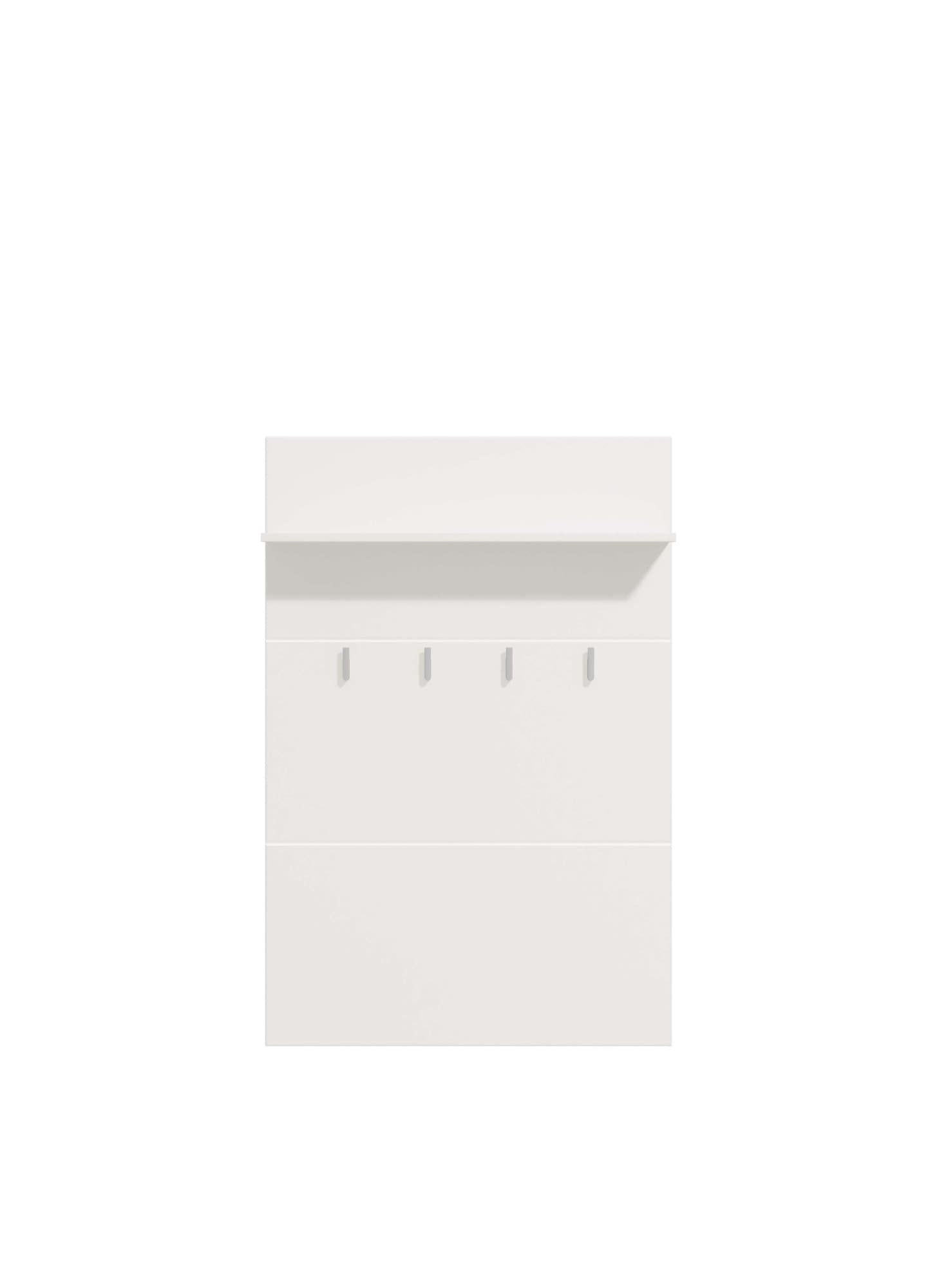 Home affaire Garderobenpaneel »Beny, Wandregal Wandpaneel, Wandgarderobe praktisch & stillvoll«, Hochglanz, mit 4 Kleiderhaken und Ablage für Accessoires, Breite 76 cm
